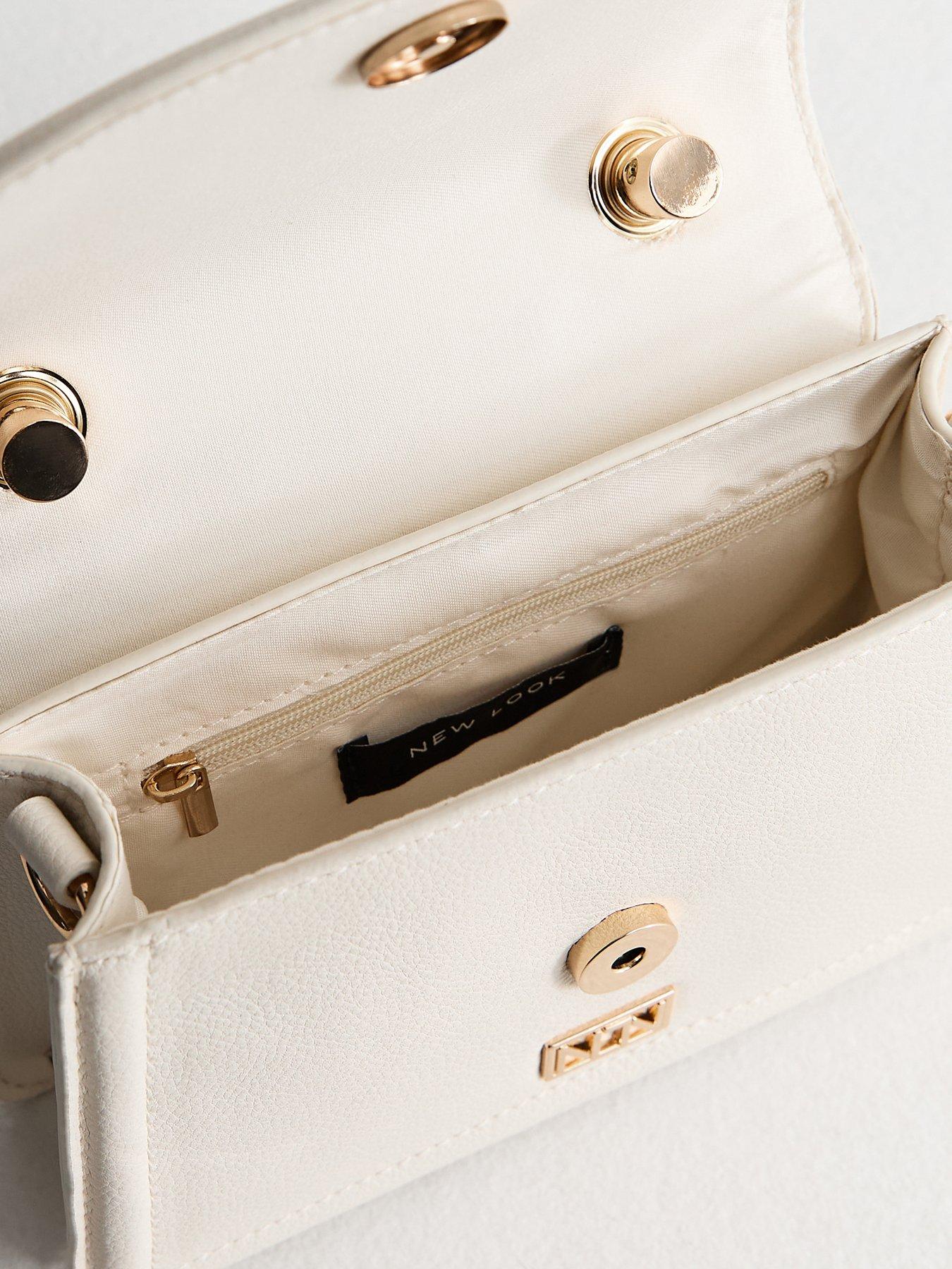 Image 4 of 5 of New Look Faux Leather Scarf Top Handle Bag - White