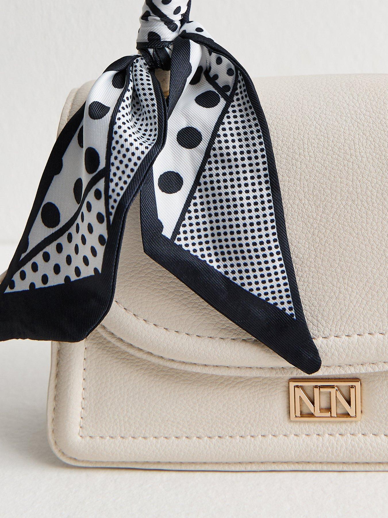 Image 5 of 5 of New Look Faux Leather Scarf Top Handle Bag - White