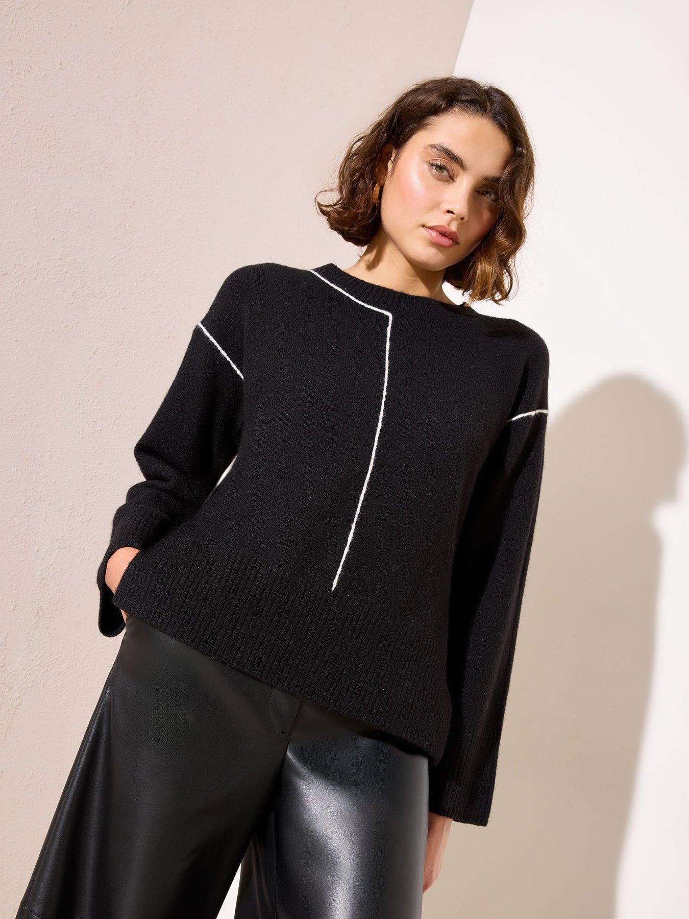 friends-like-these-stitch-detail-jumper-blackfront