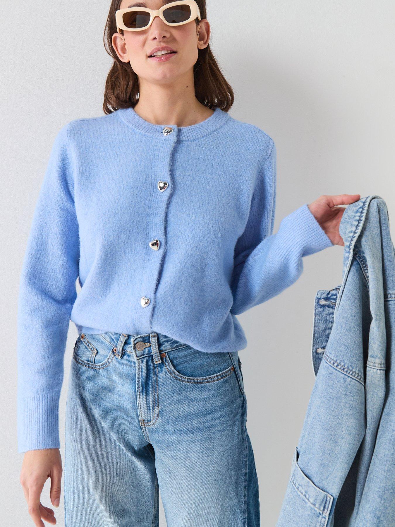 vero-moda-fiona-long-sleeve-button-cardigan-blue