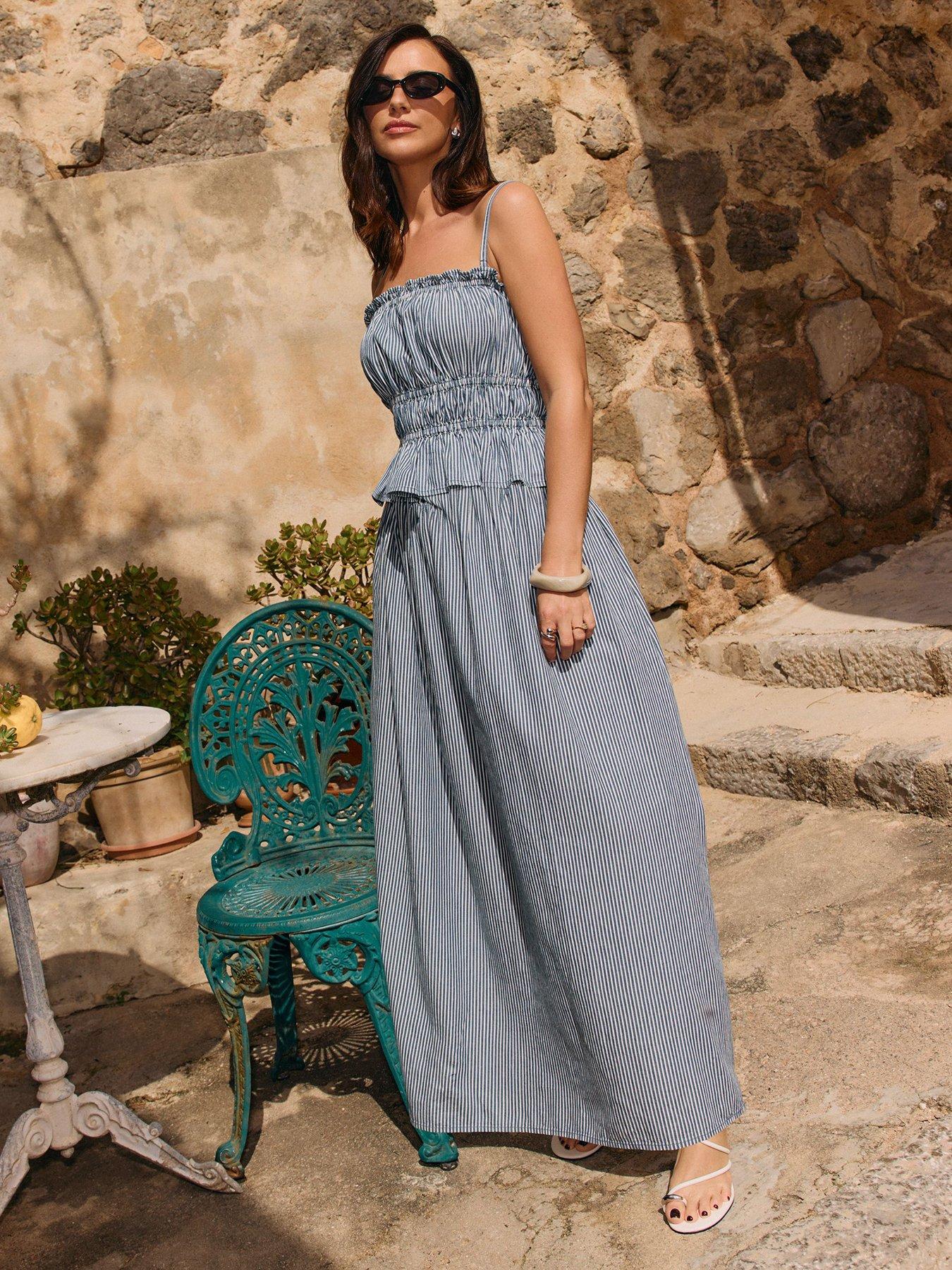 Image 3 of 4 of Friends Like These Shirred Top - Blue