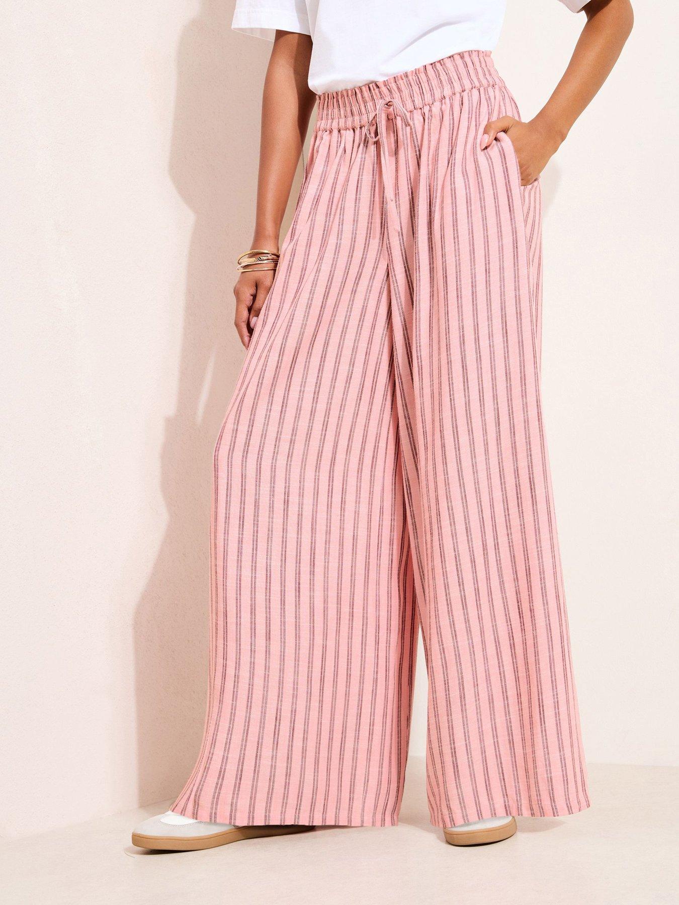 Friends Like These Linen Shirred Waist Palazzo - Pink