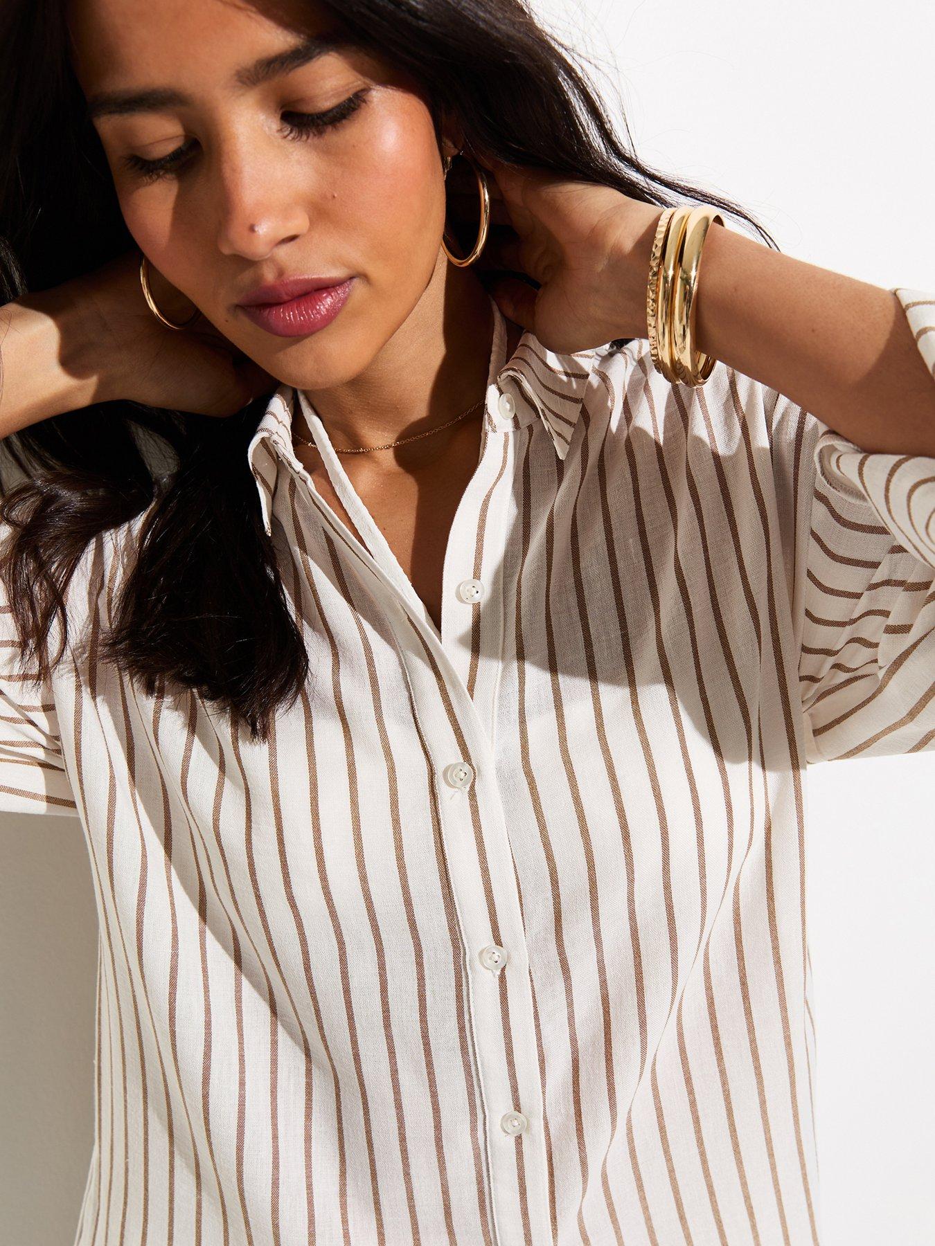 new-look-striped-long-sleeve-beach-shirt-whiteoutfit