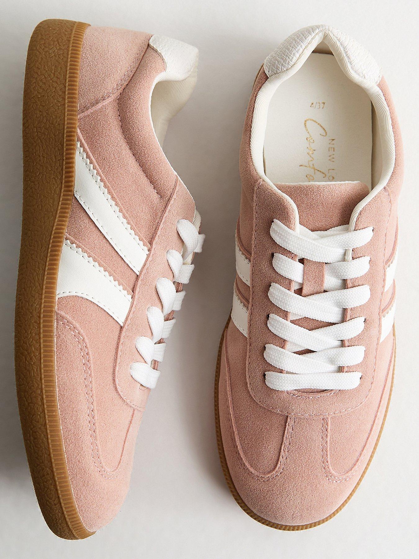 new-look-faux-suede-side-stripe-trainers-light-pinkoutfit