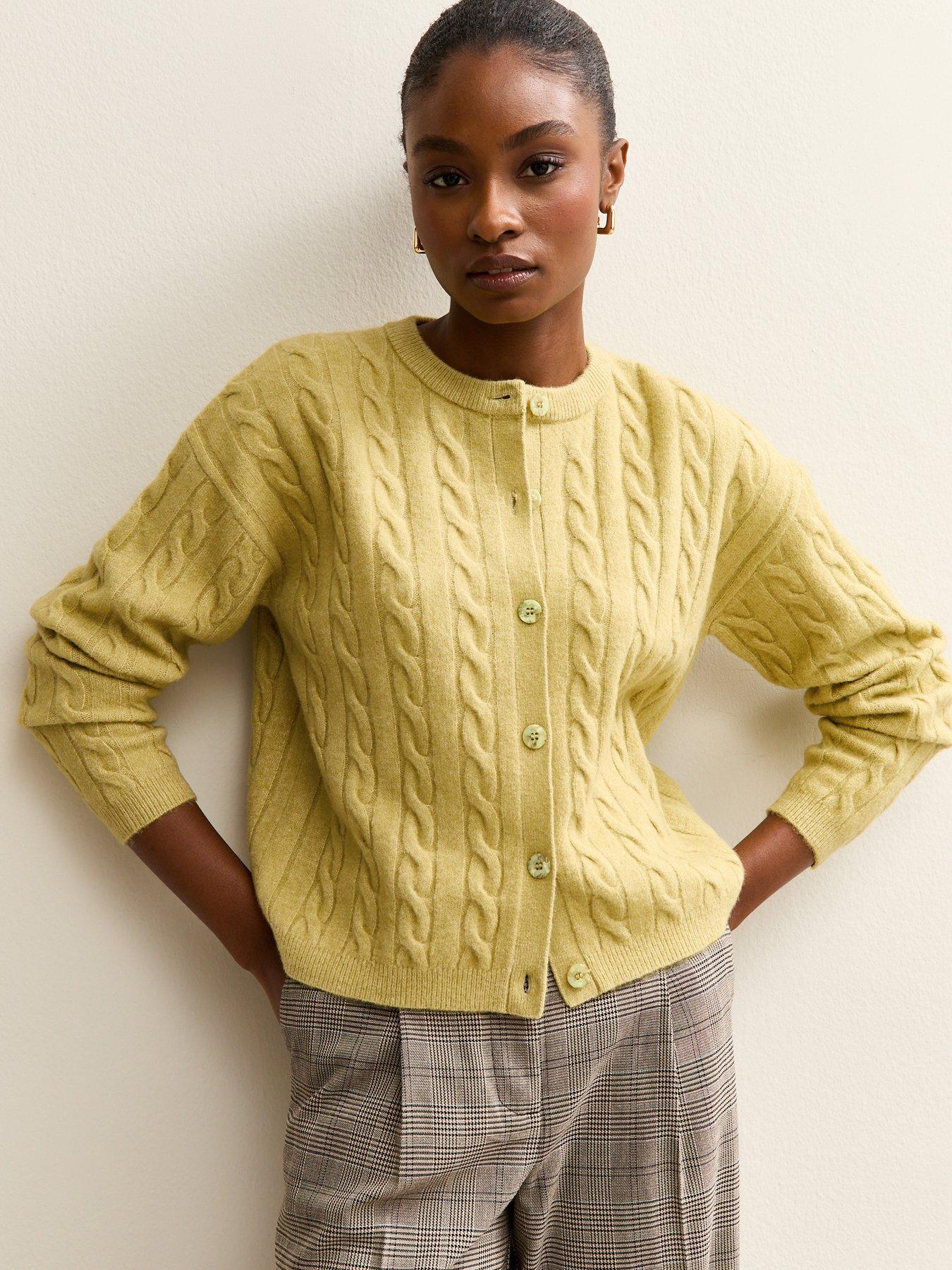 new-look-cable-knit-cardigan-greenfront