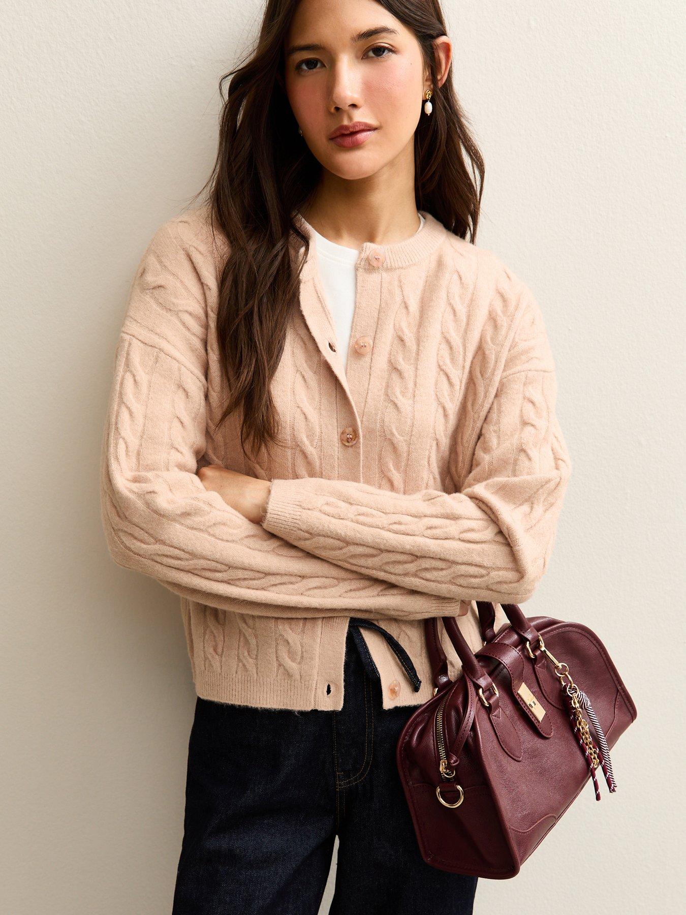 new-look-cable-knit-cardigan-light-pinkfront