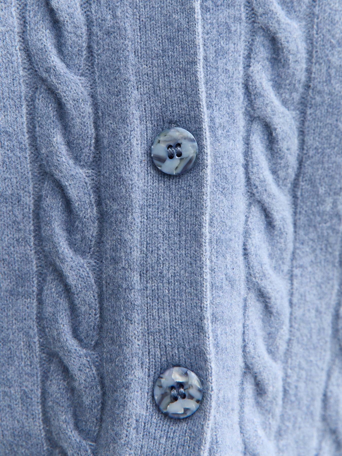 Image 5 of 5 of New Look Cable Knit Cardigan - Blue