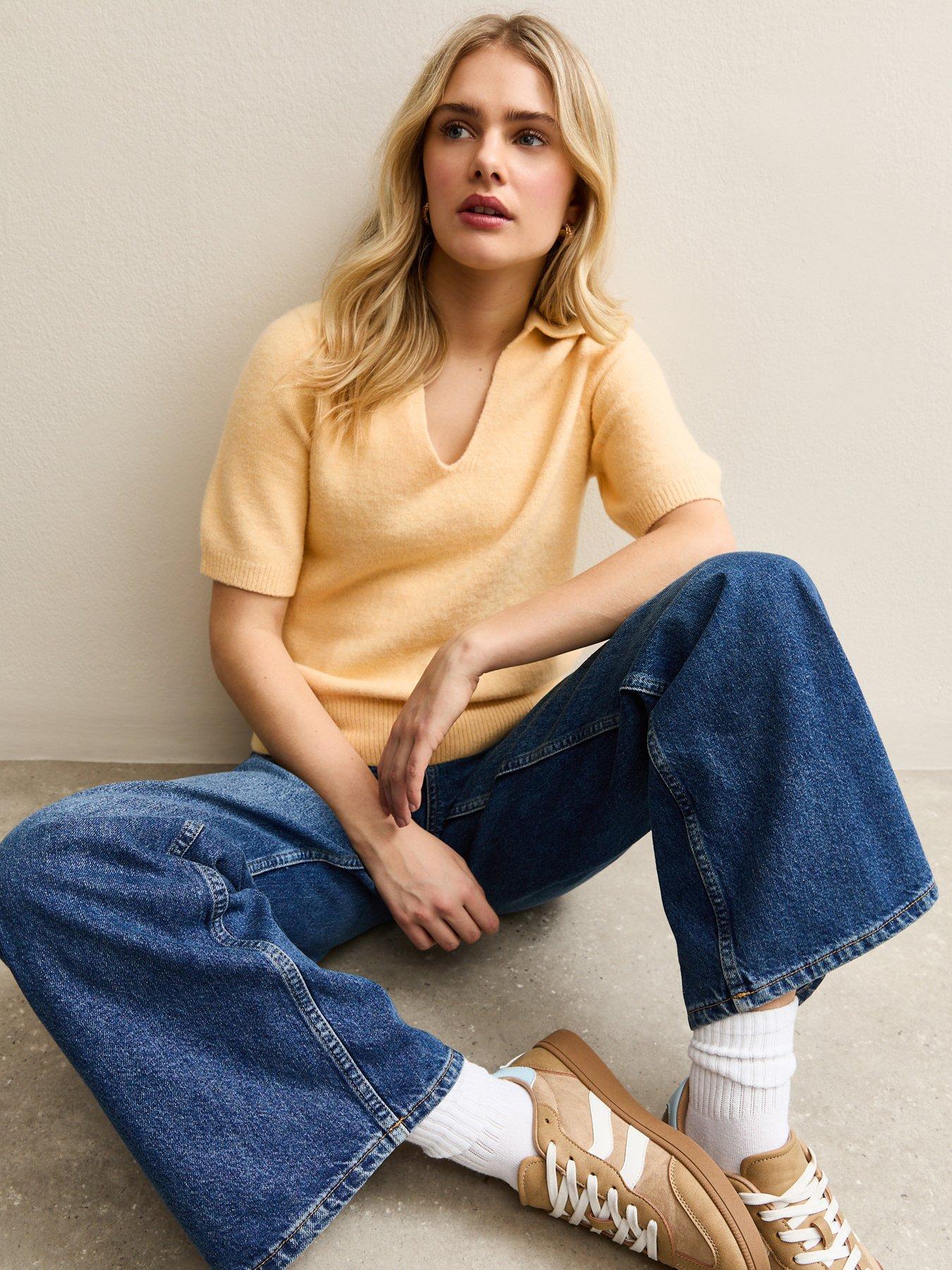 new-look-open-collar-knit-top-light-yellowfront