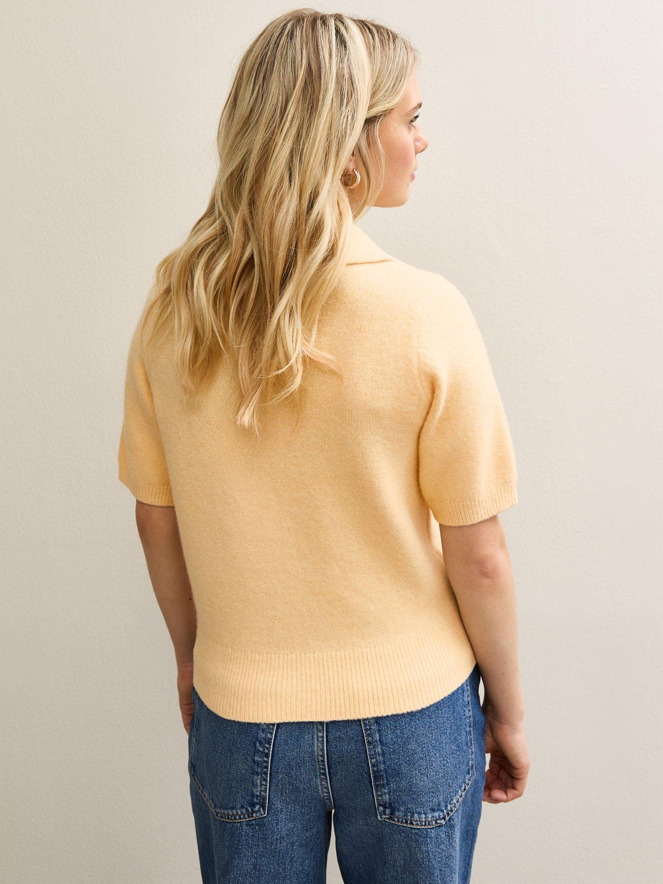 new-look-open-collar-knit-top-light-yellowstillFront
