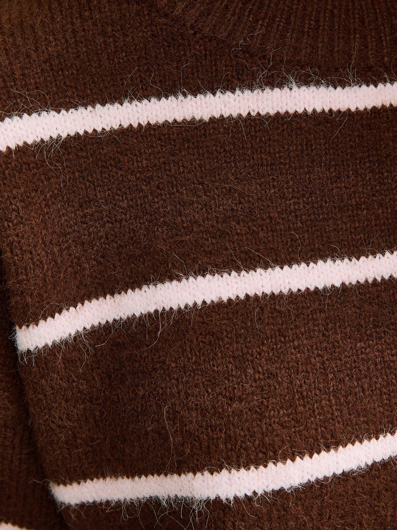 new-look-thin-stripe-midweight-knit-jumper-browndetail