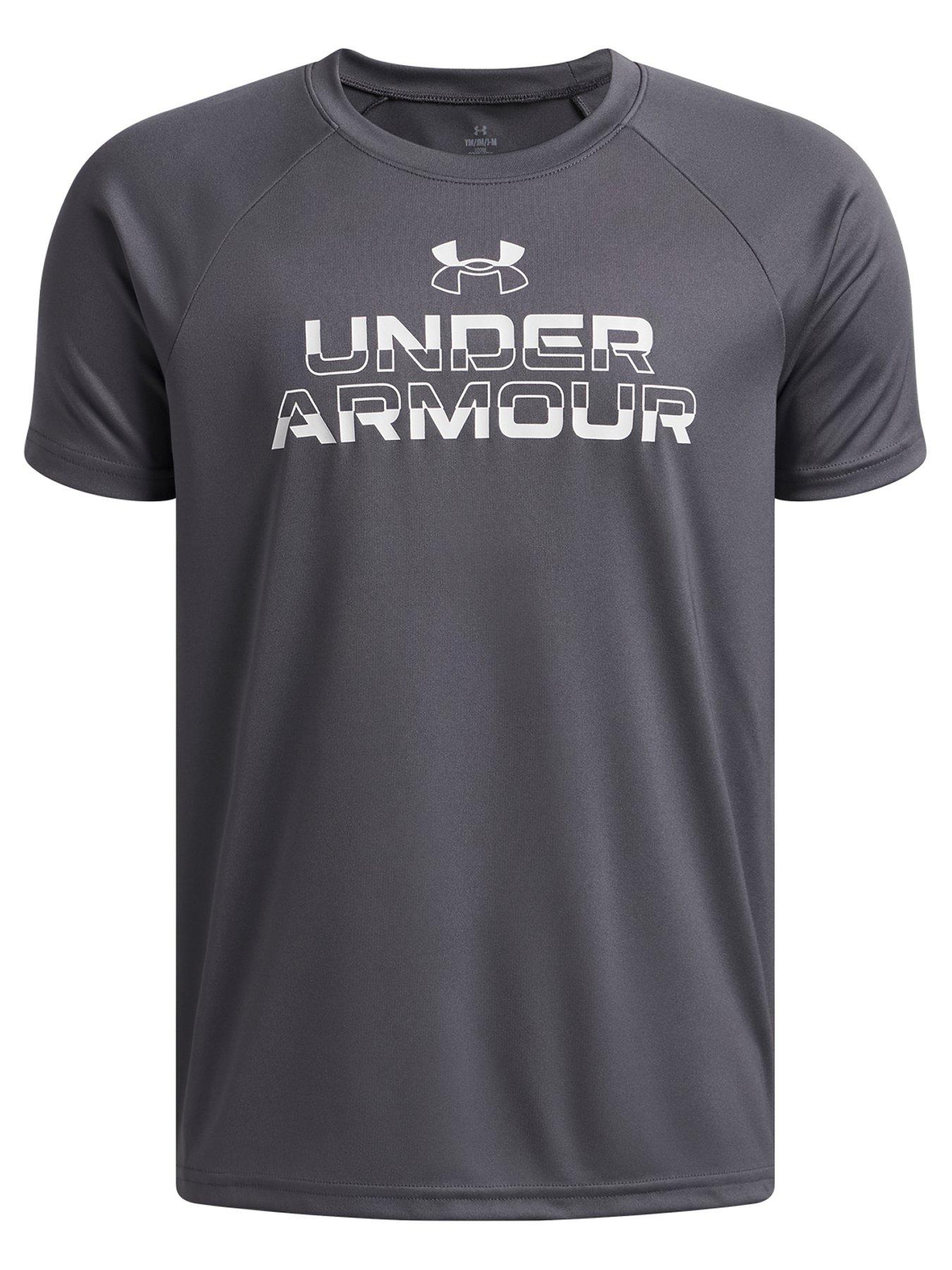 UNDER ARMOUR Junior Boys Training Tech Short Sleeve Crew Neck T-Shirt - Grey