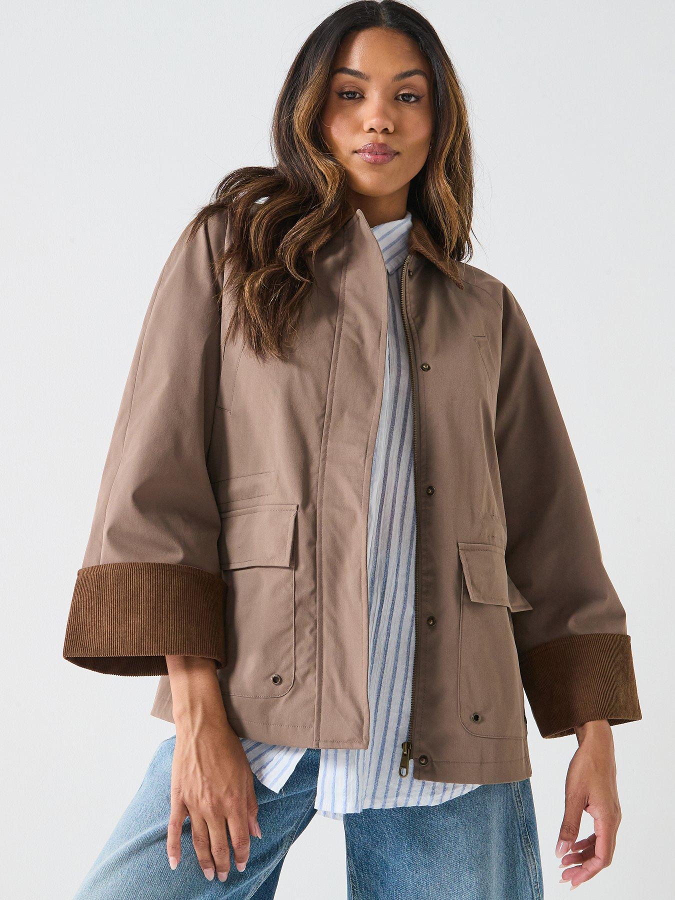 Only Orchid Corduroy Collar and Cuff Jacket - Brown | Very Ireland