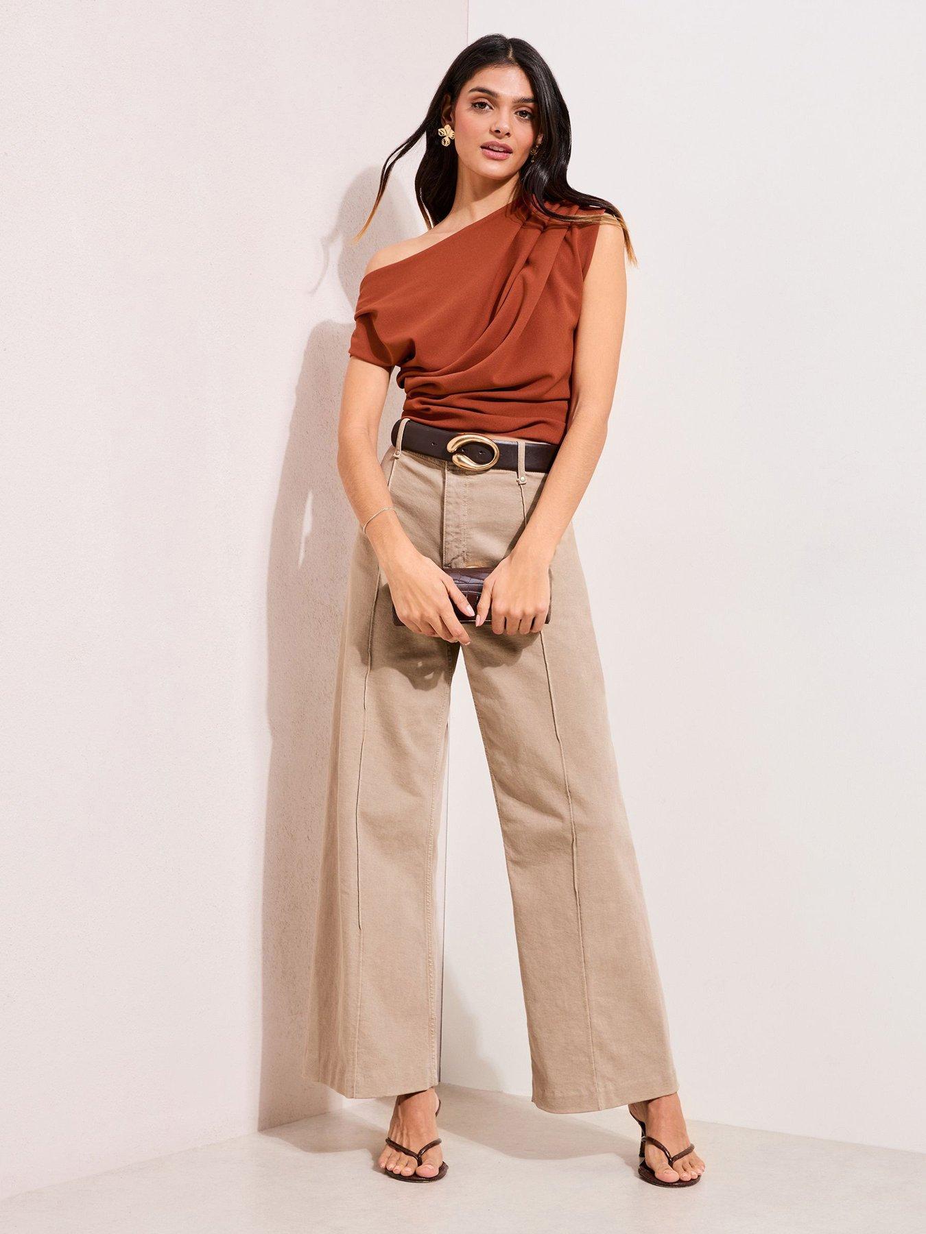 Friends Like These Off The Shoulder Draped Top - Clay
