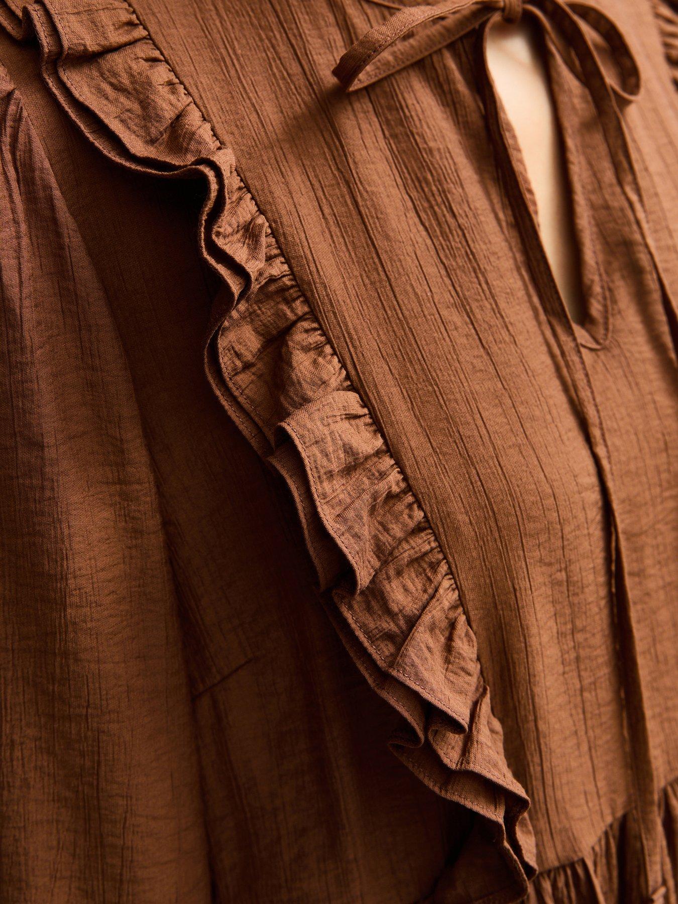 new-look-mid-ruffle-tie-long-sleeve-blouse-browndetail
