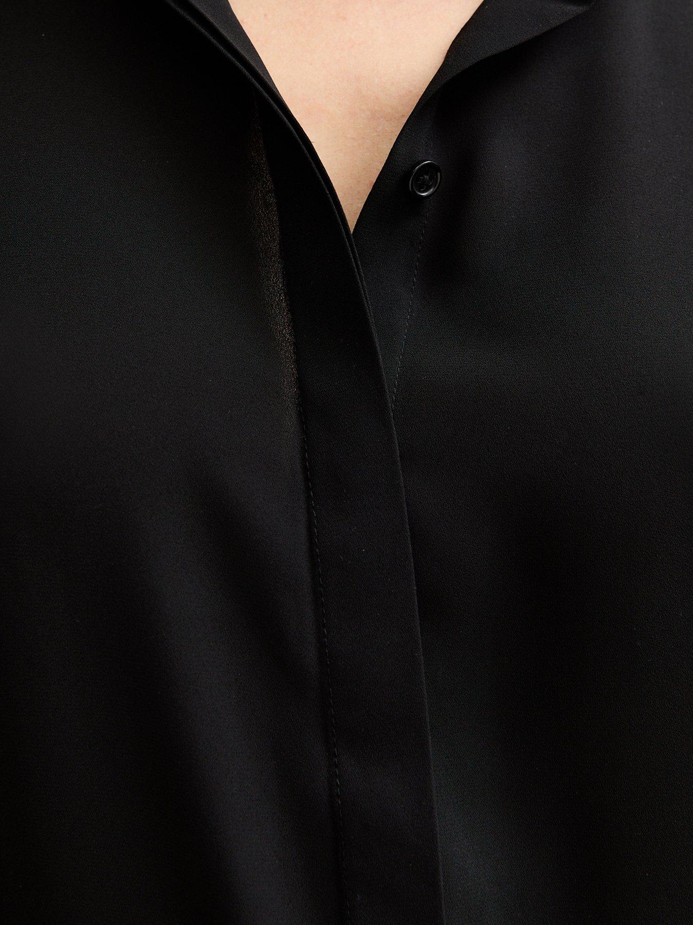 Image 5 of 5 of New Look Plain Gold Button Shirt - Black