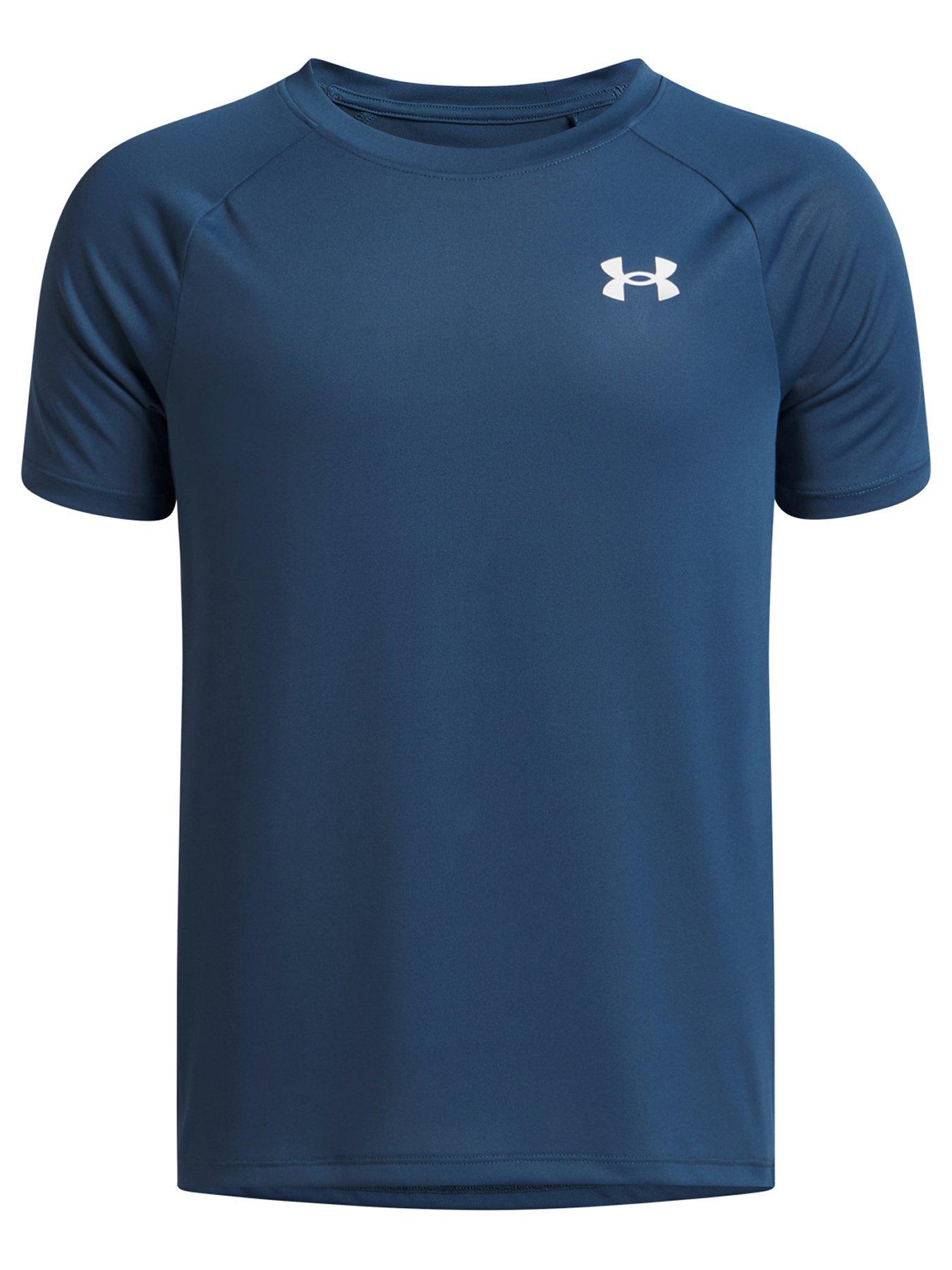 under-armour-junior-boys-training-tech-short-sleeve-crew-neck-t-shirt-bluefront