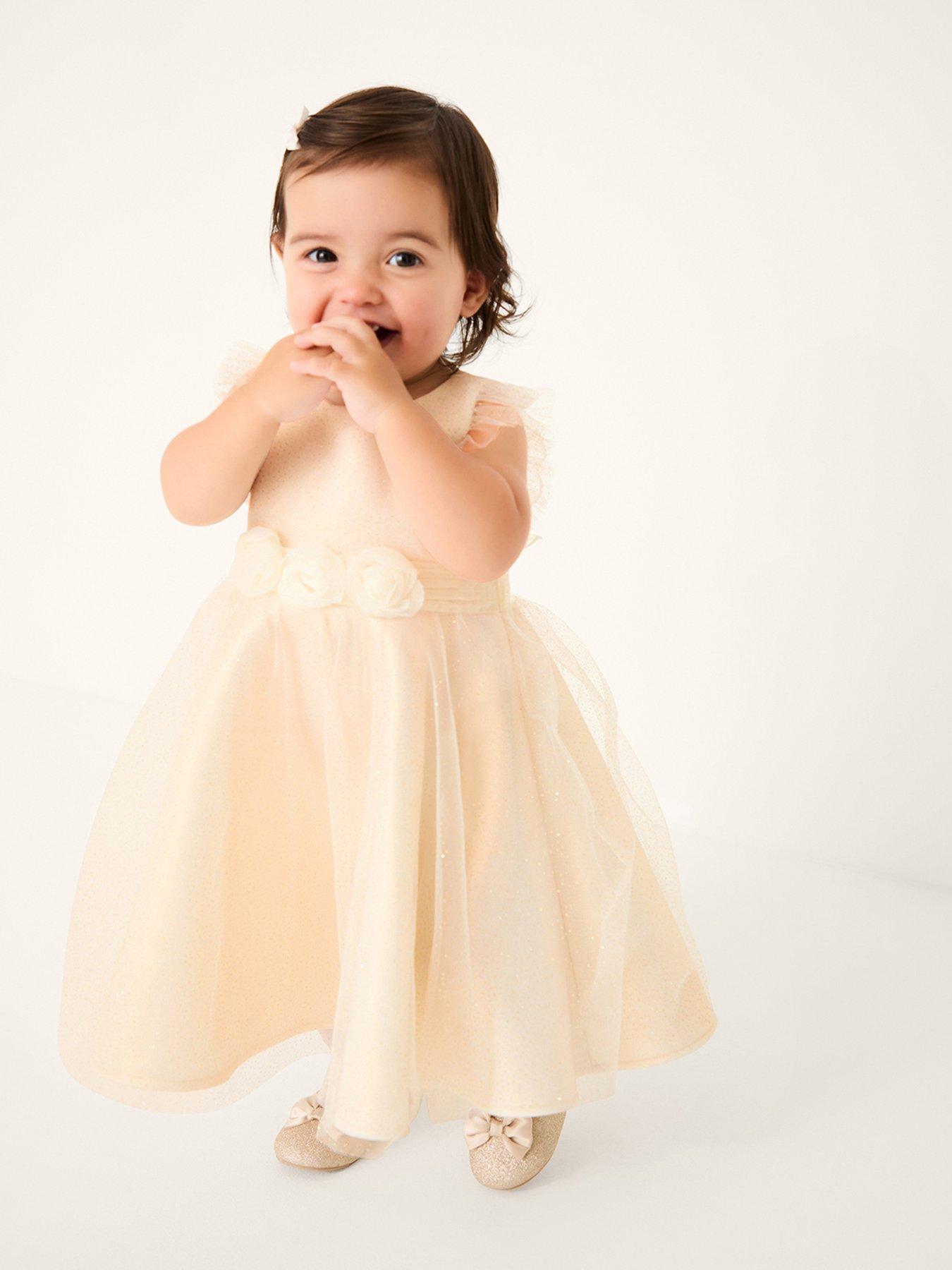 Monsoon Baby Girls Principesa 3d Flower Dress - Gold