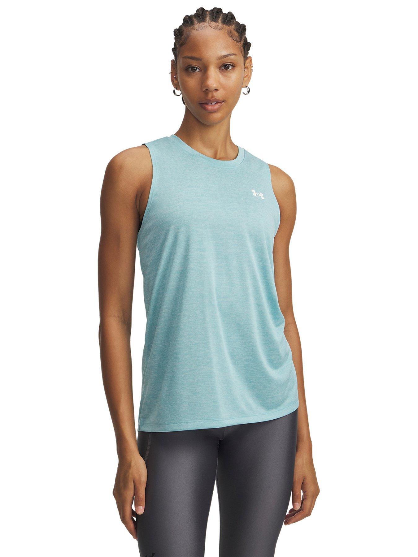 UNDER ARMOUR Womens Training Tech Tank Top - Pale Blue