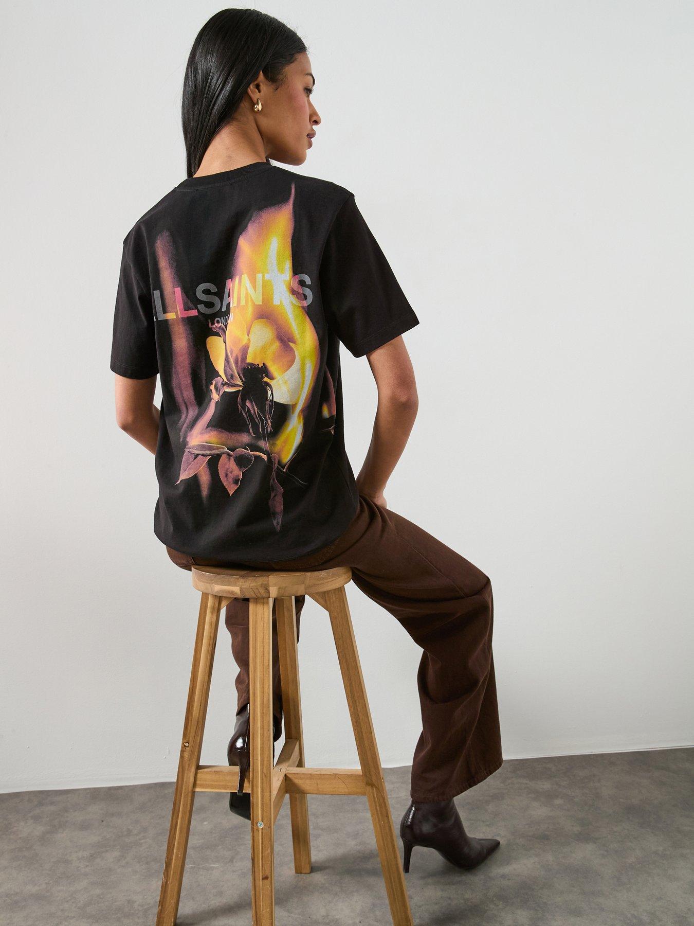 AllSaints Blaze Short Sleeve Boyfriend Fit T-Shirt - Black