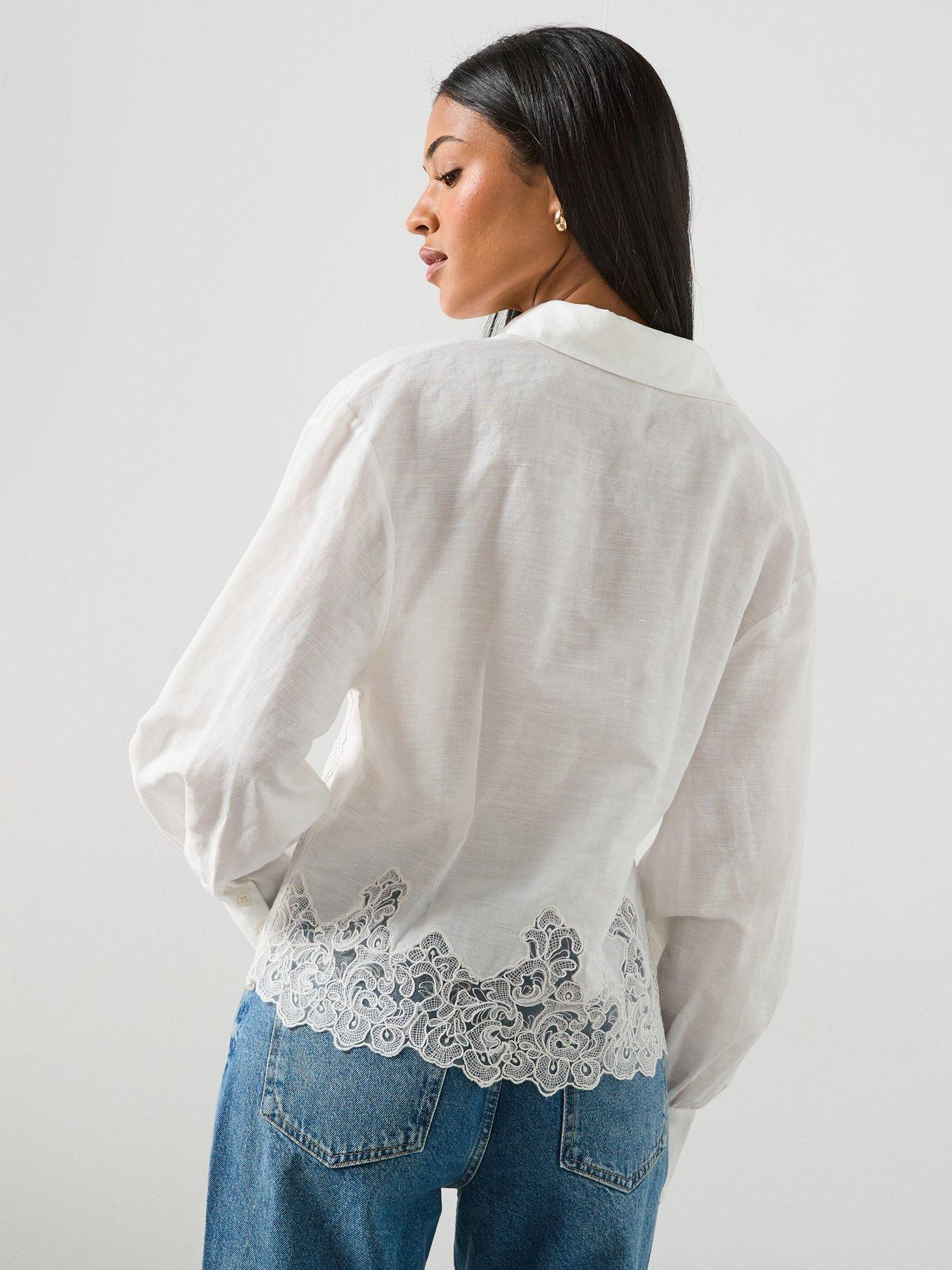 Image 2 of 6 of AllSaints Carol Shirt - White