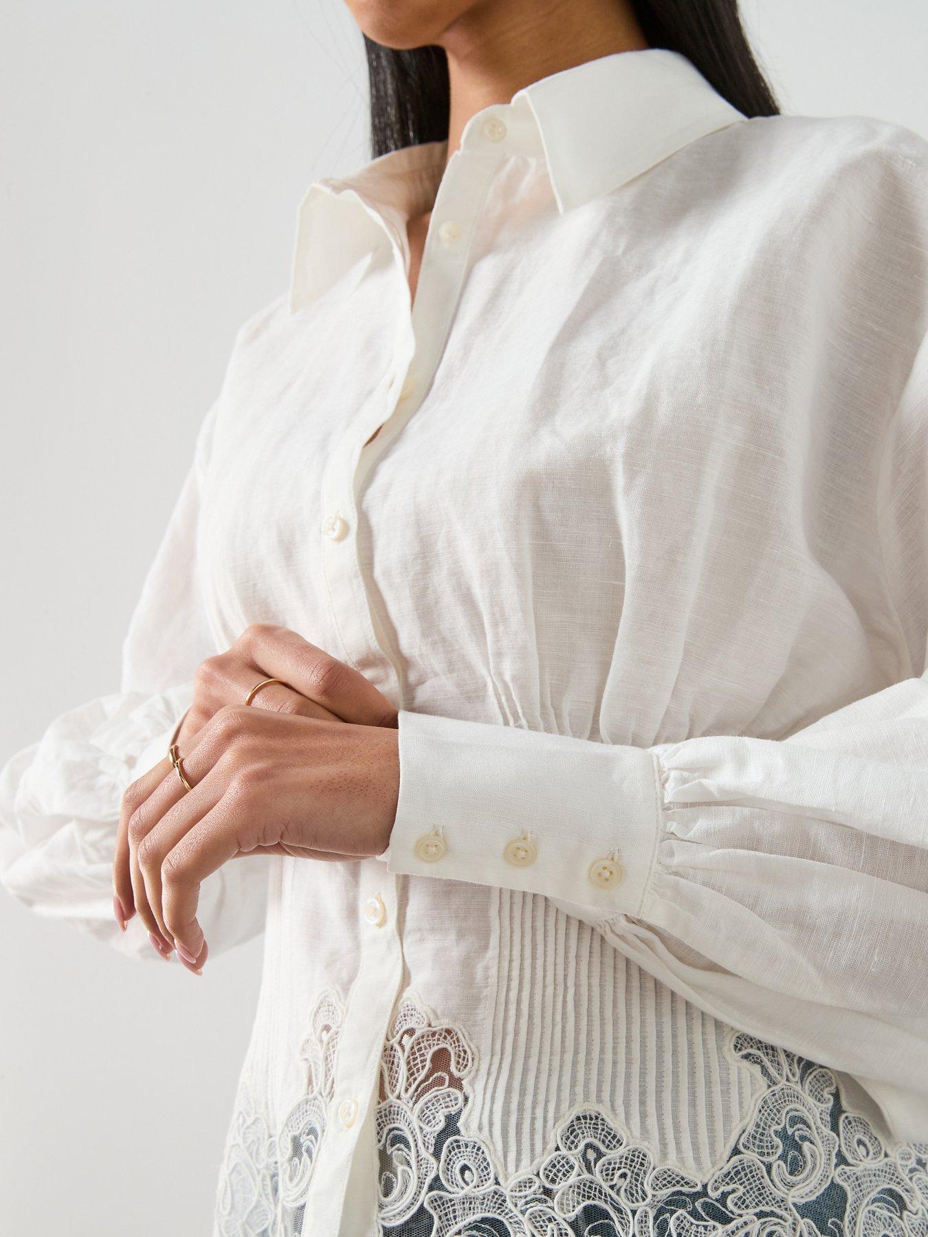 Image 4 of 6 of AllSaints Carol Shirt - White