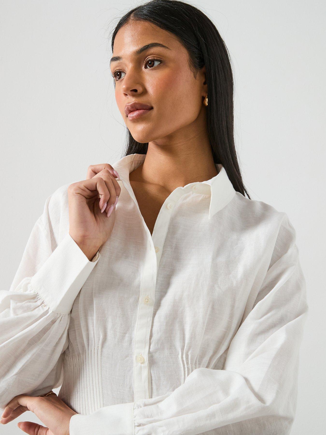 Image 6 of 6 of AllSaints Carol Shirt - White
