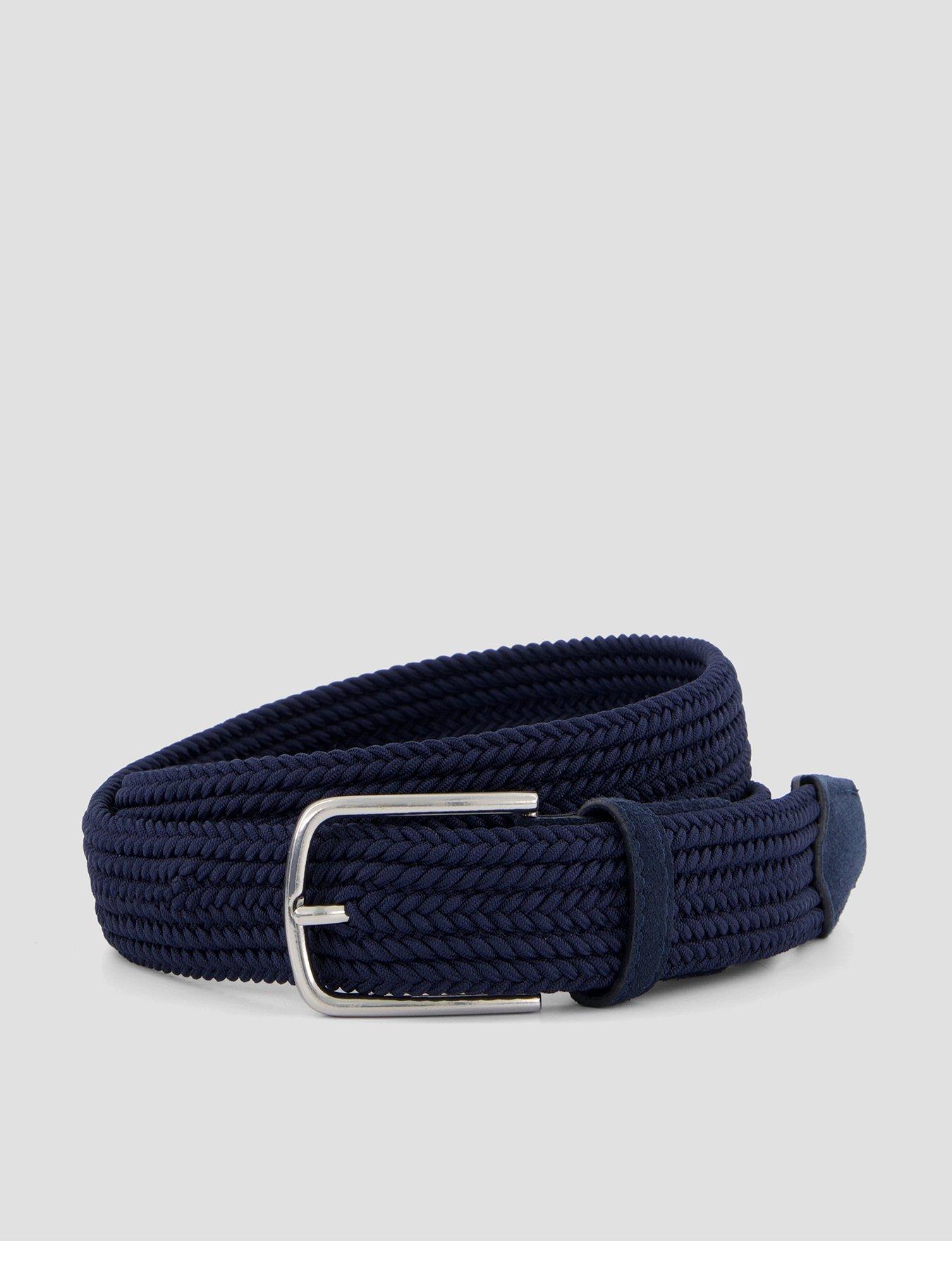 mango-elastic-woven-belt-navy