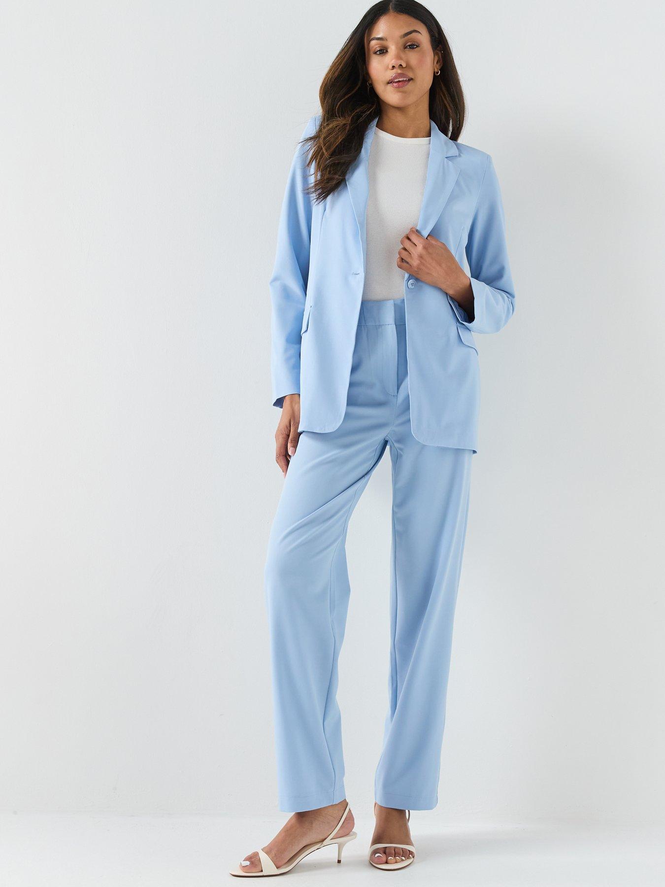 Image 3 of 6 of Vero Moda Vmzelda Long Sleeve Loose Blazer - Blue