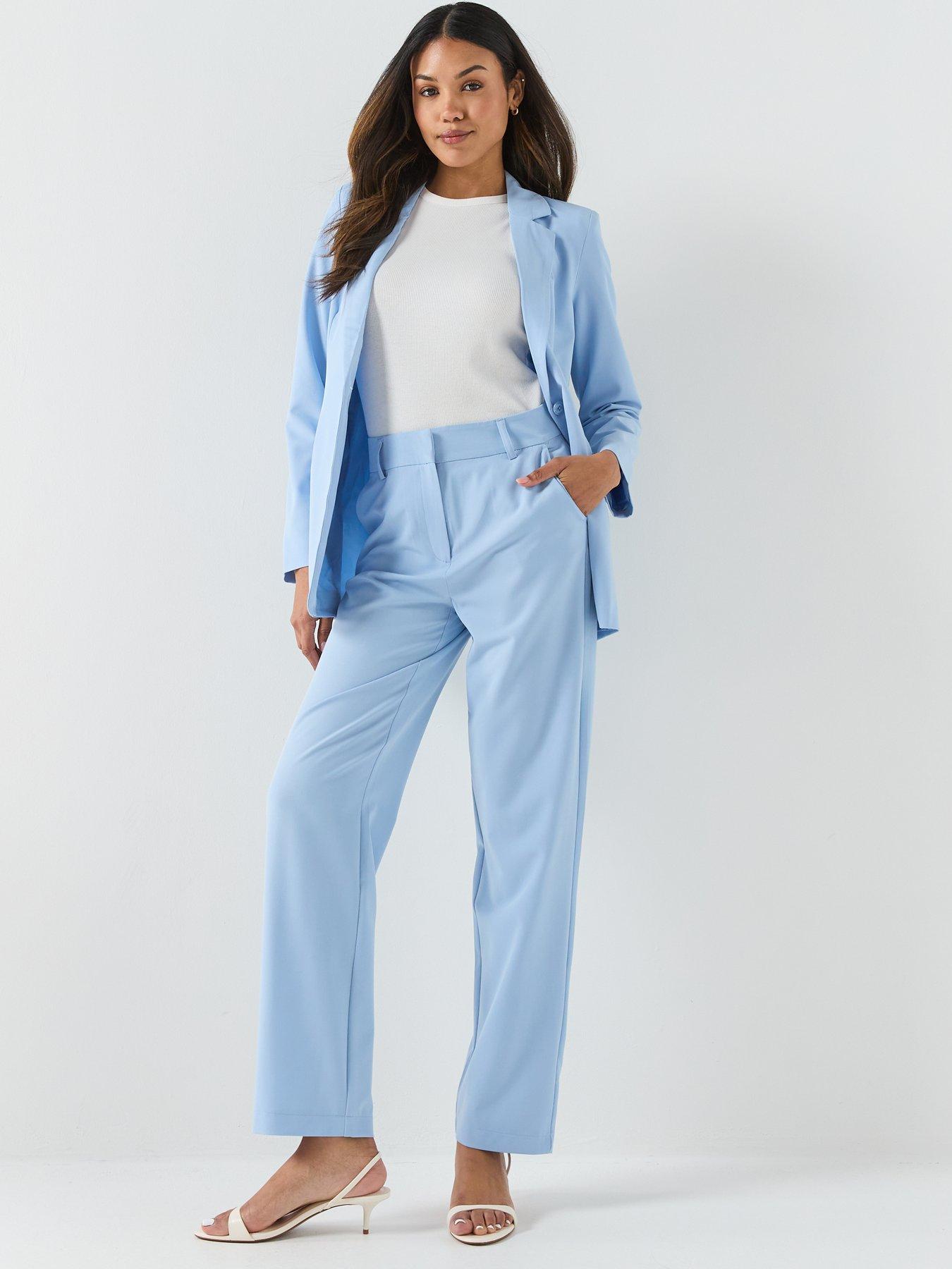 Image 3 of 5 of Vero Moda Straight Cut Trouseres - Blue