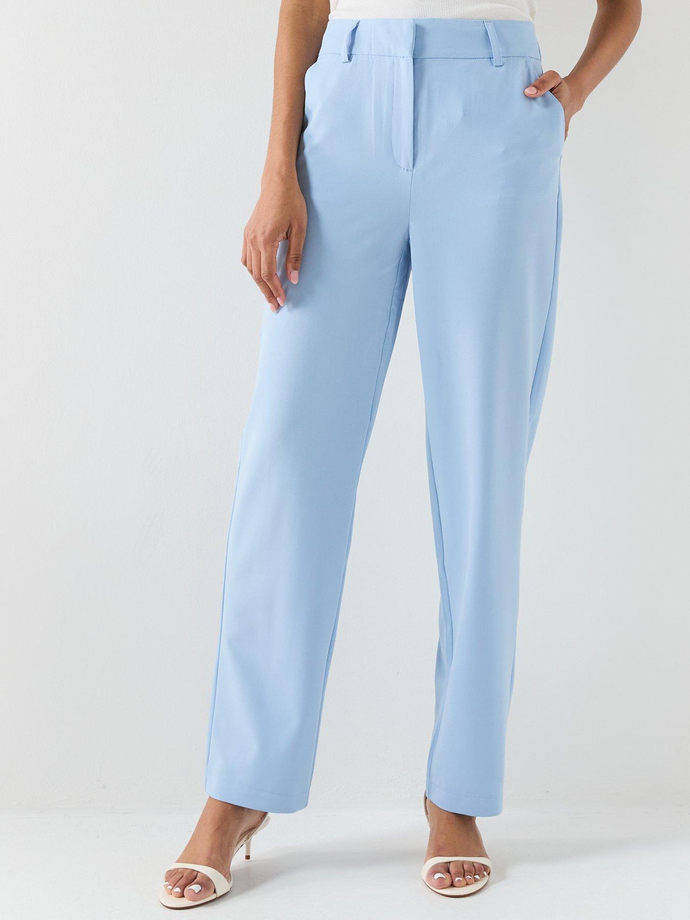 Image 4 of 5 of Vero Moda Straight Cut Trouseres - Blue