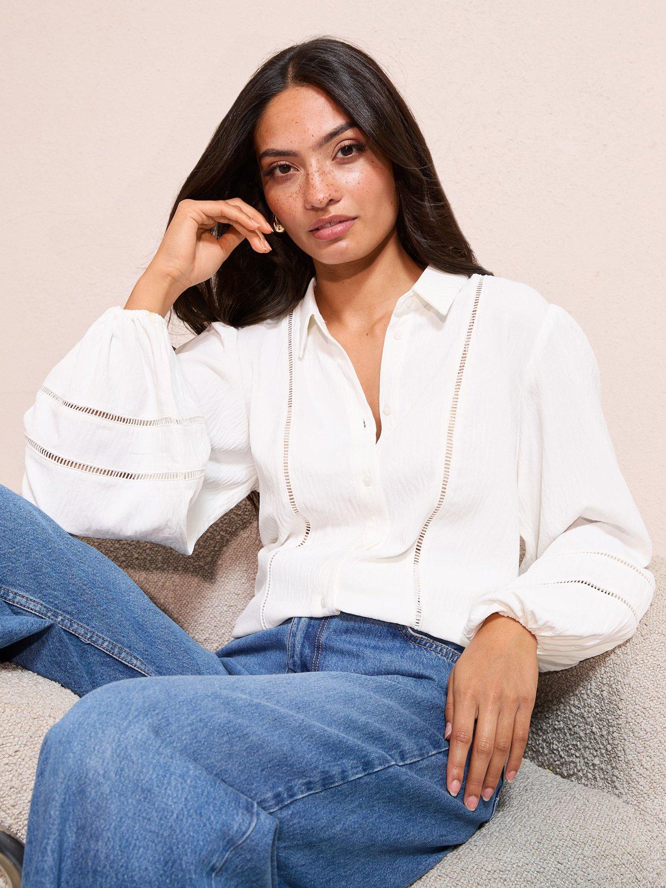 Image 1 of 4 of Friends Like These Crochet Insert Shirt - Cream
