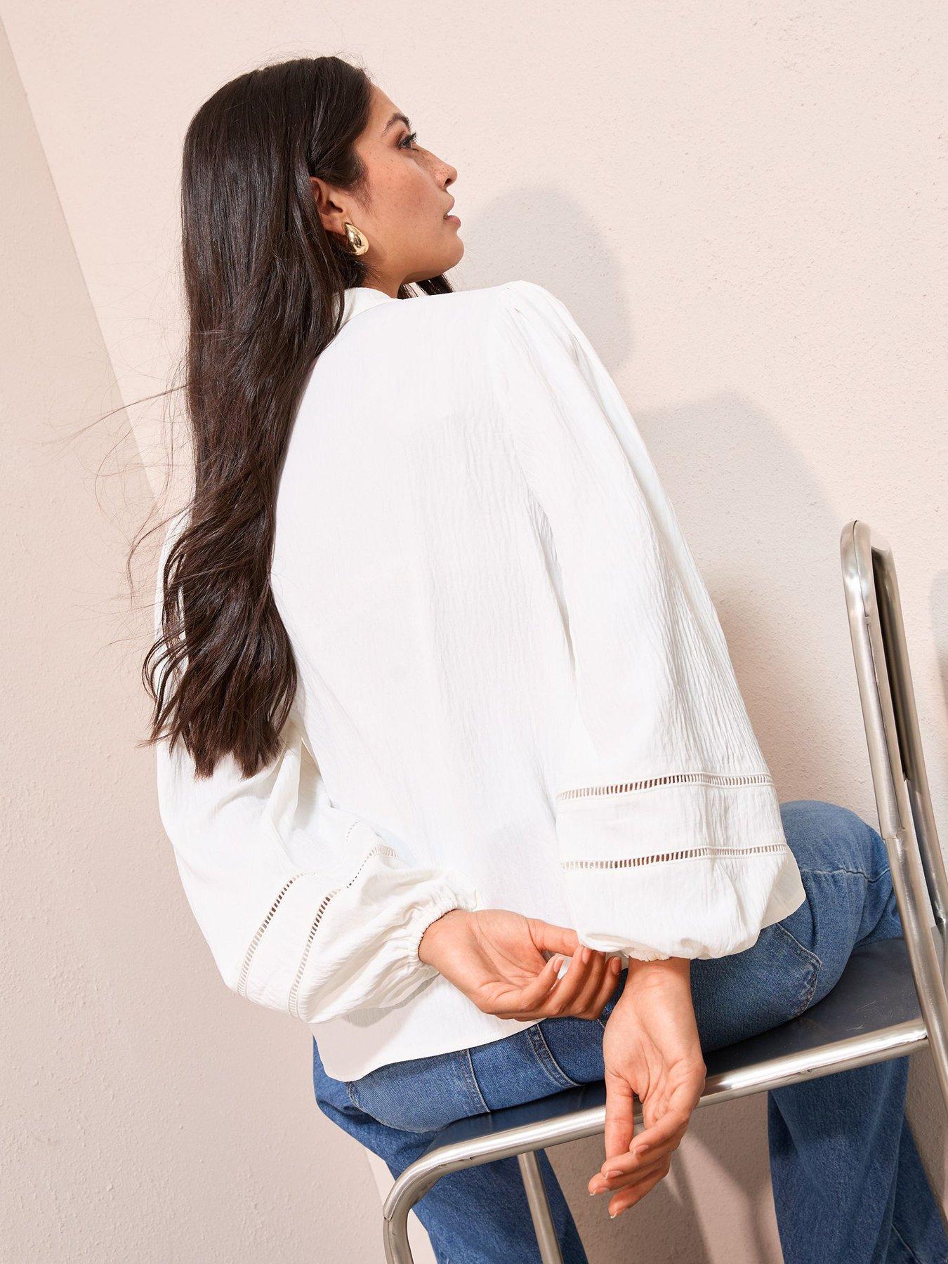 Image 2 of 4 of Friends Like These Crochet Insert Shirt - Cream