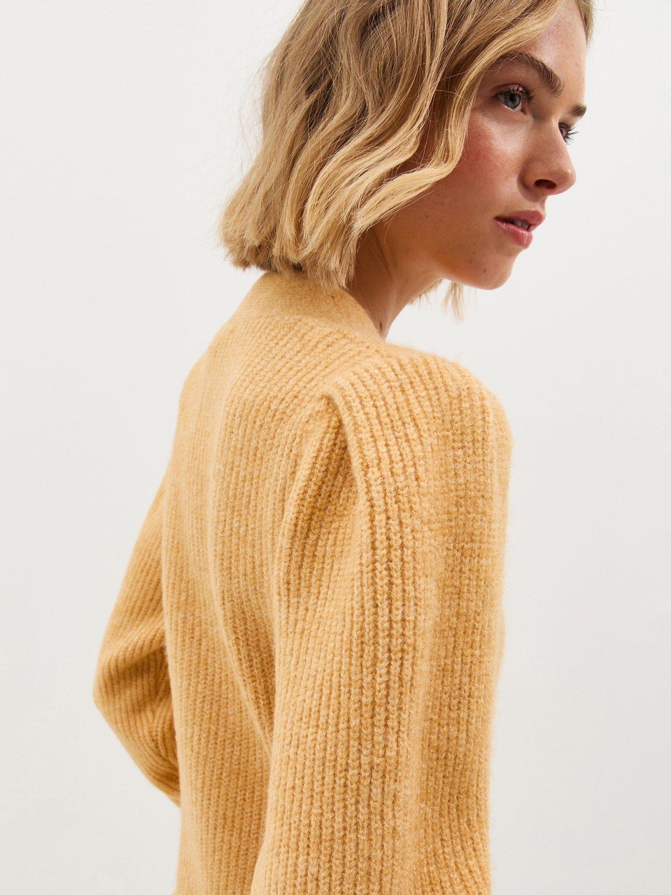 new-look-stitchy-knit-button-front-mini-dress-light-yellowdetail