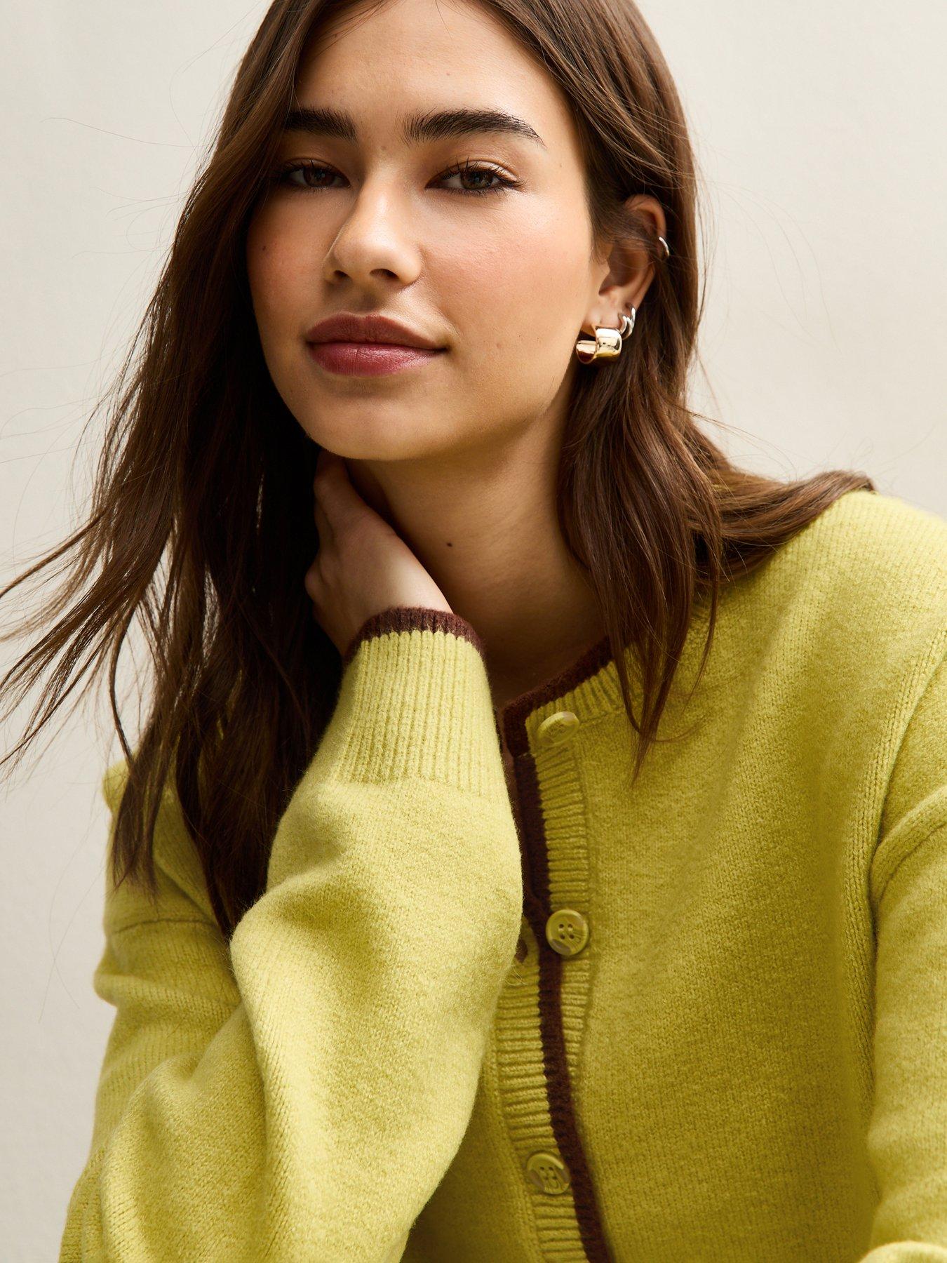 new-look-tipped-crew-neck-cardigan-greenoutfit