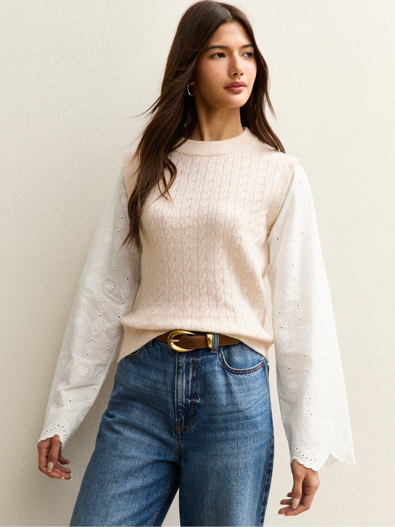 new-look-cable-knit-broderie-anglaise-jumper-cream