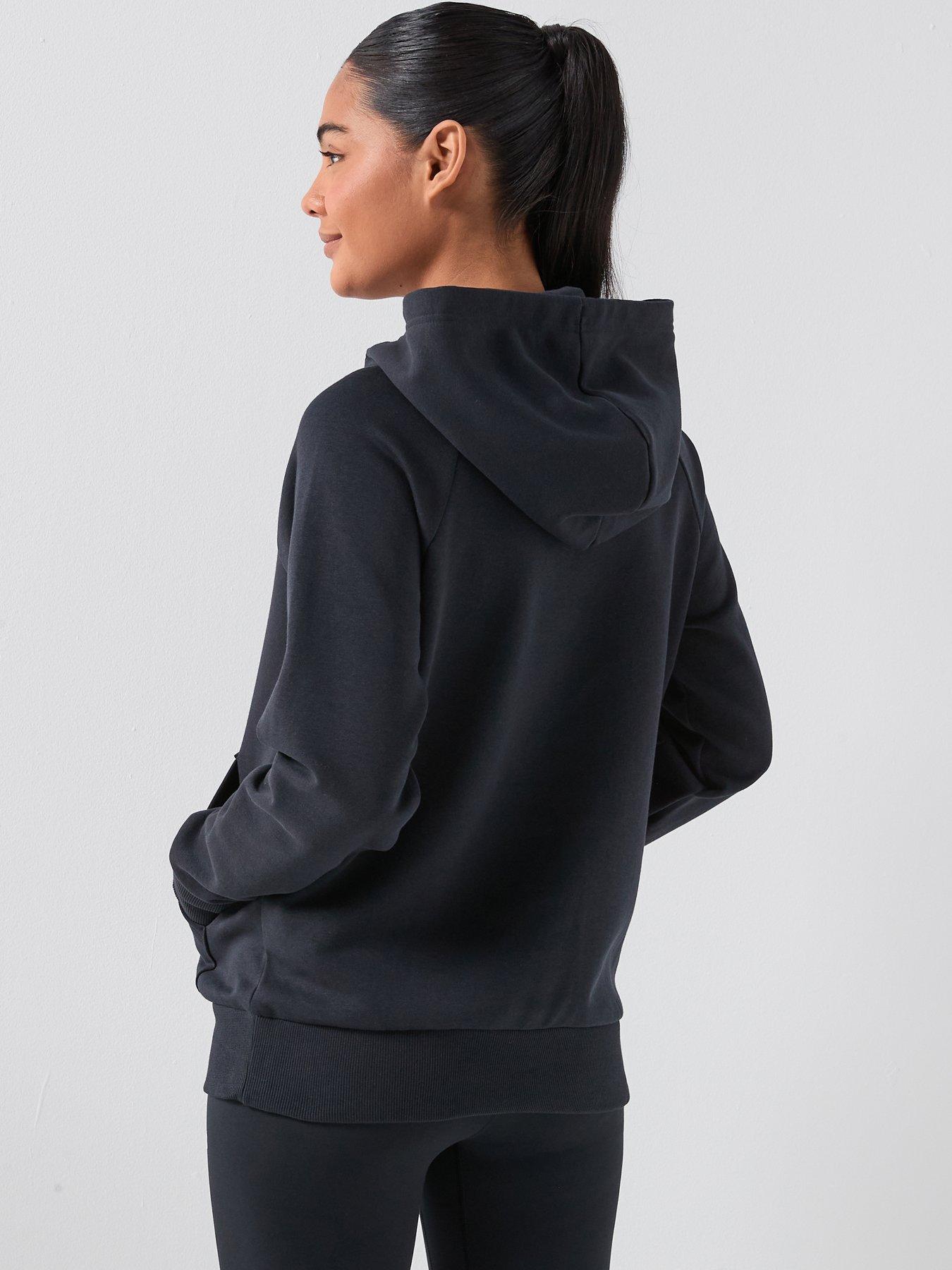 under-armour-womens-rival-fleece-hoodie-blackstillFront