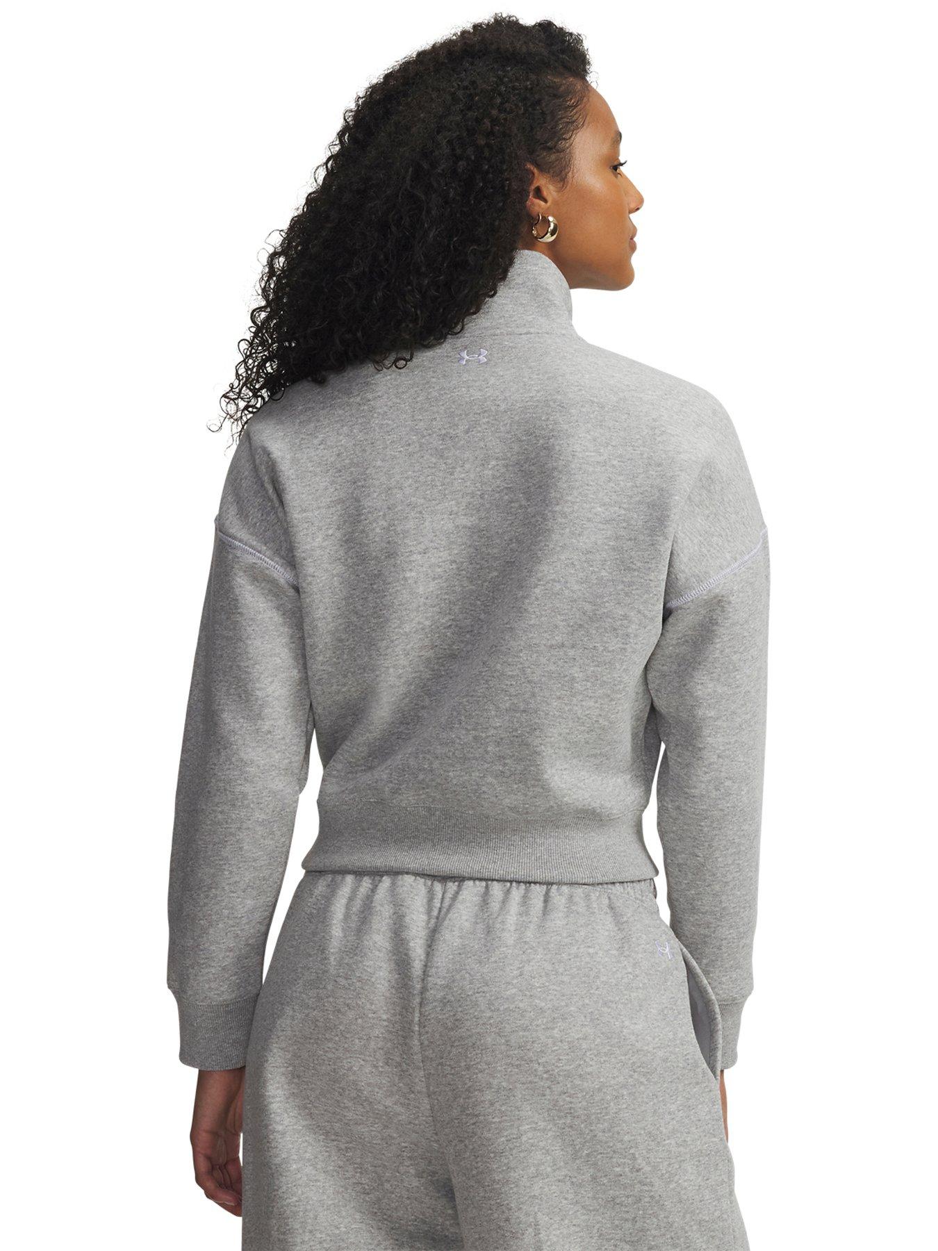 under-armour-womens-rival-fleece-12-zip-top-greystillFront