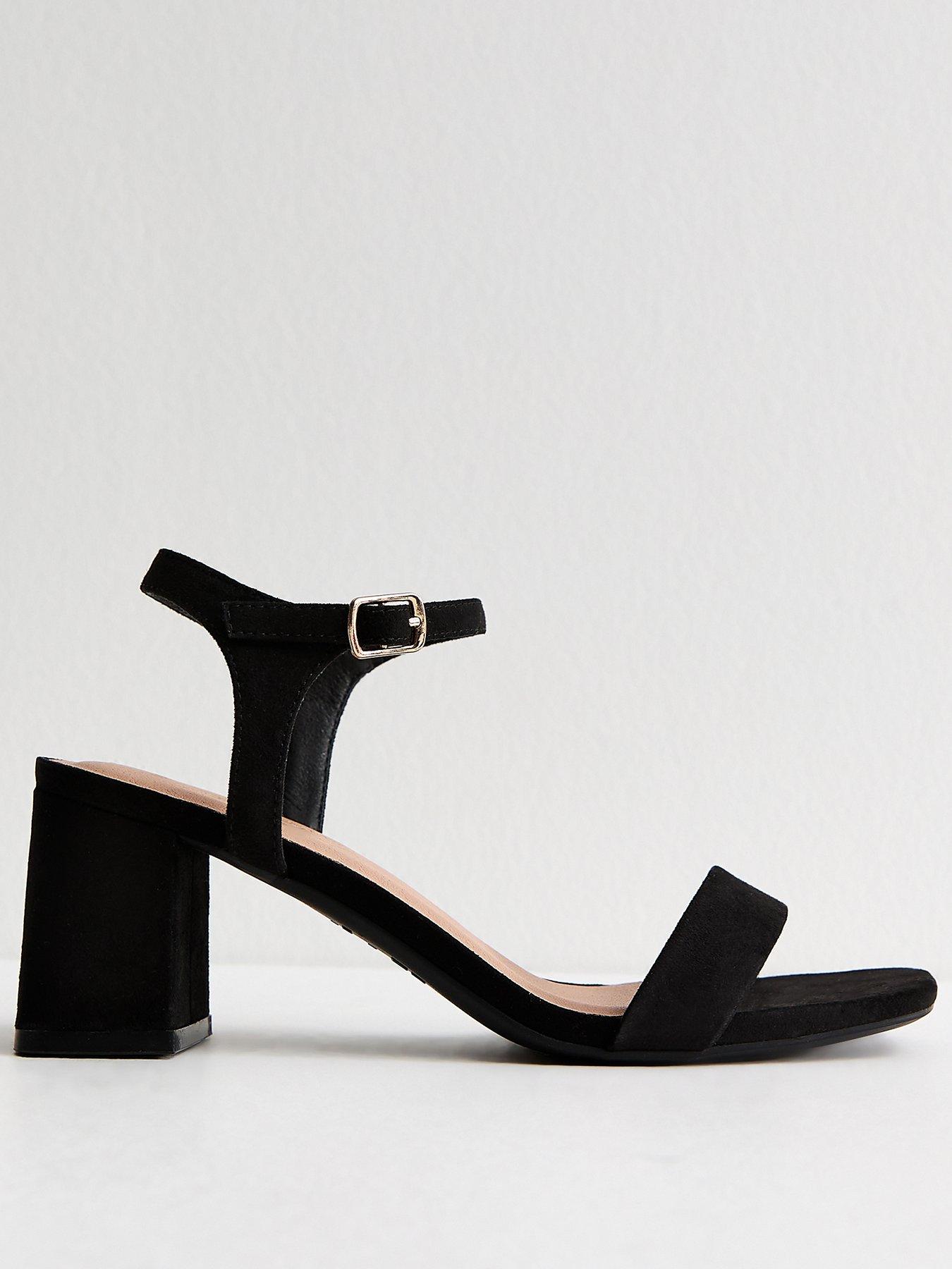 Image 2 of 5 of New Look Block Ankle Strap Sandals - Black