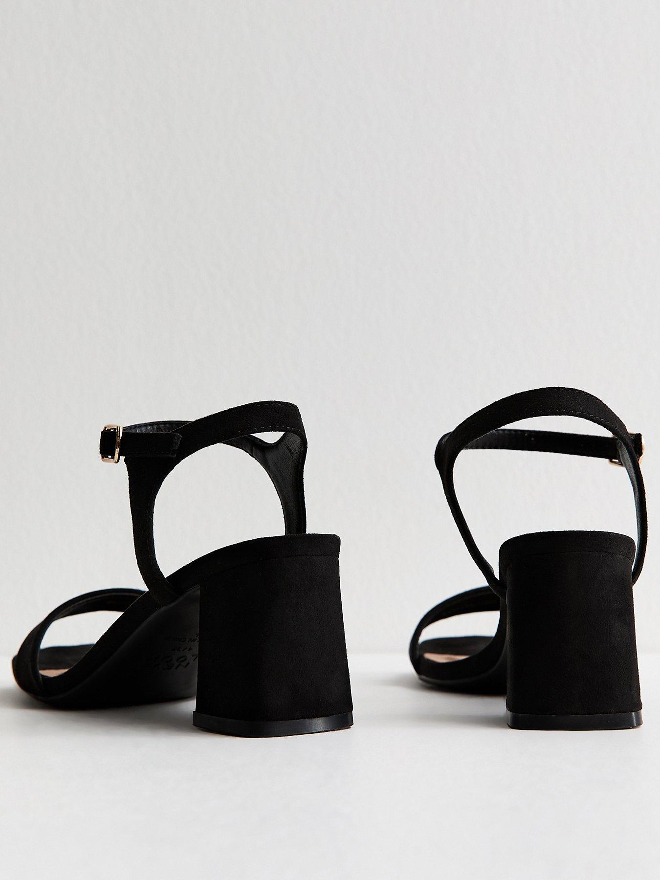 Image 4 of 5 of New Look Block Ankle Strap Sandals - Black