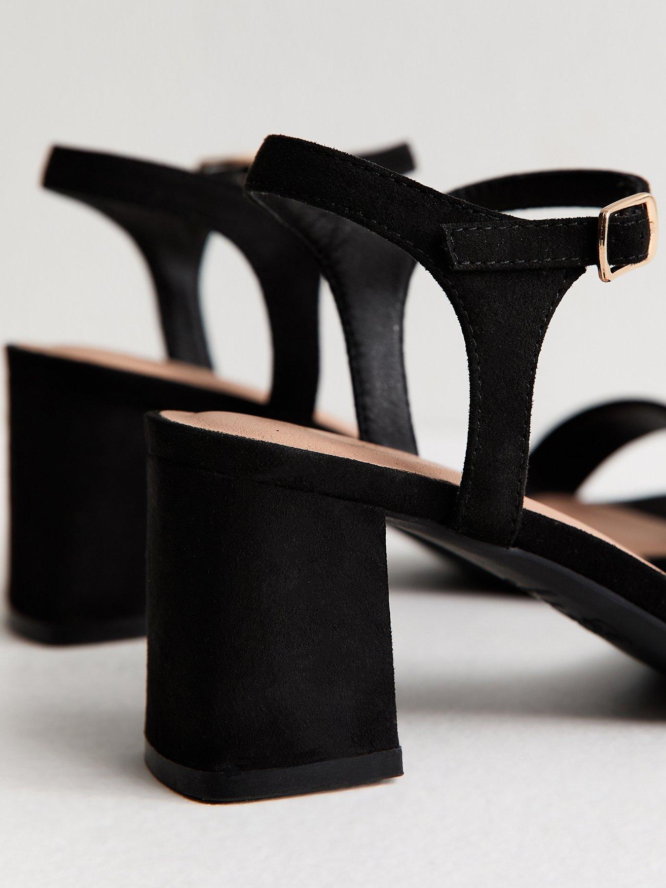 Image 5 of 5 of New Look Block Ankle Strap Sandals - Black
