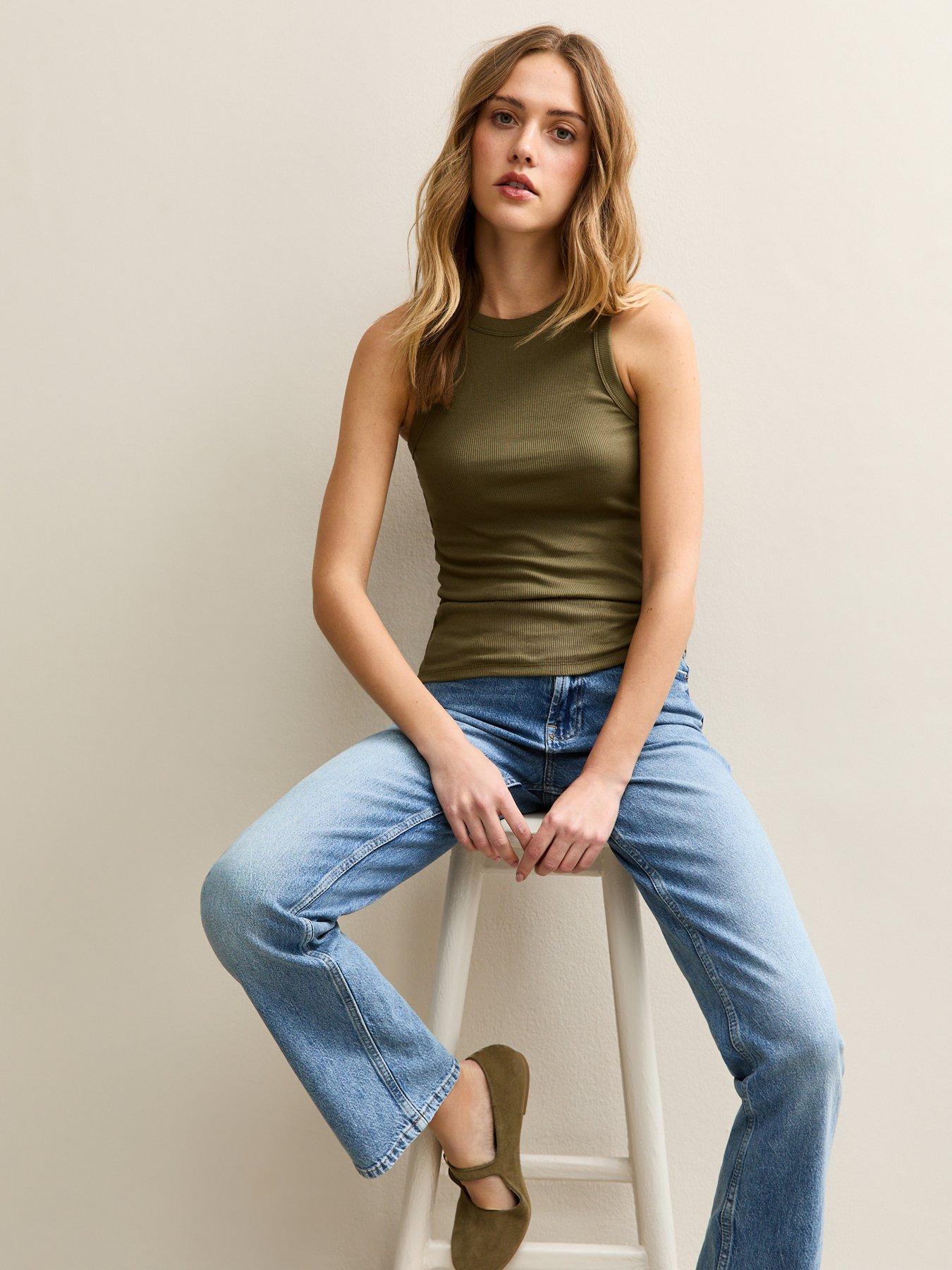 New Look Racer Back Vest Top - Green