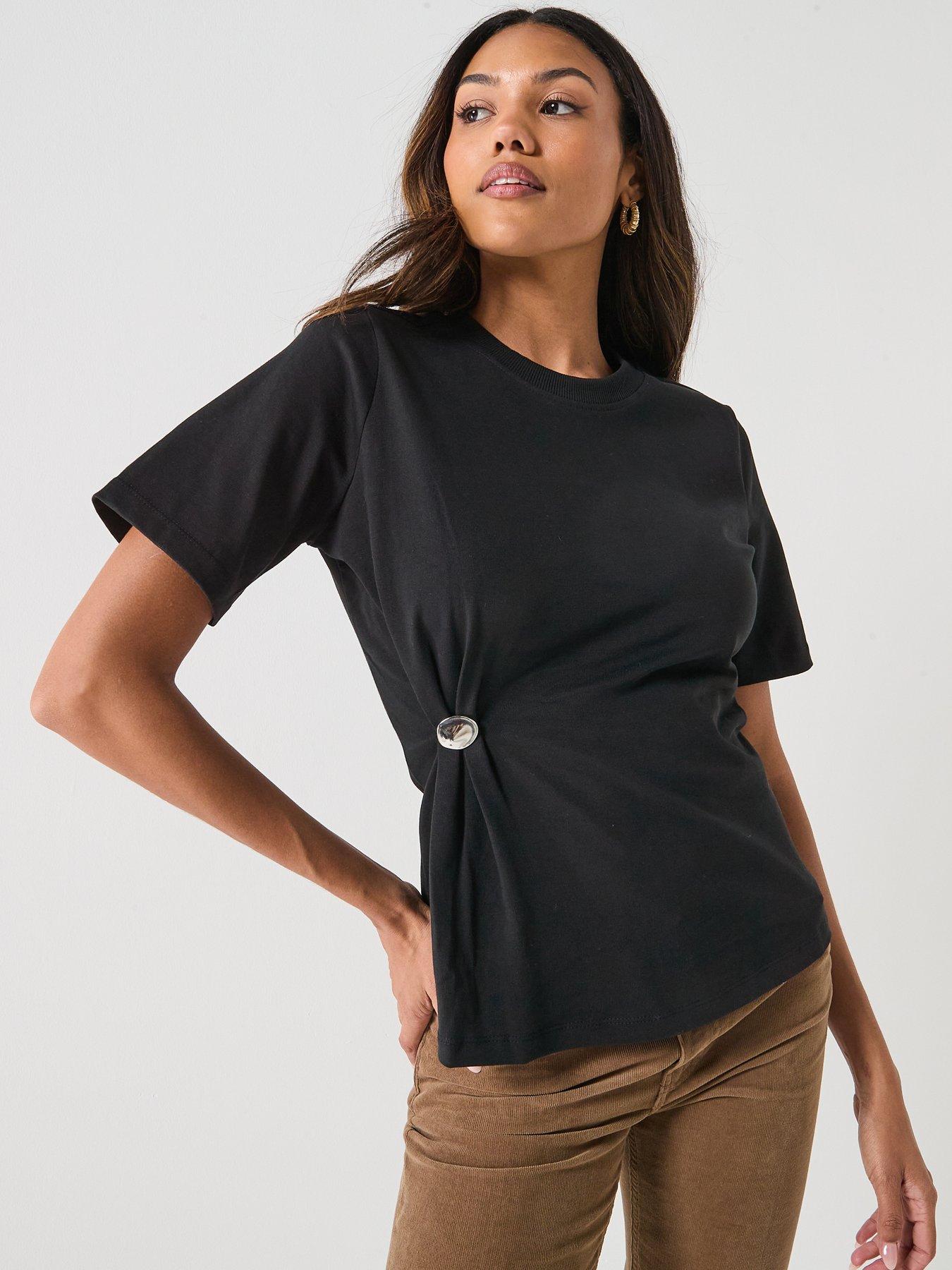 only-marie-button-detail-top-black