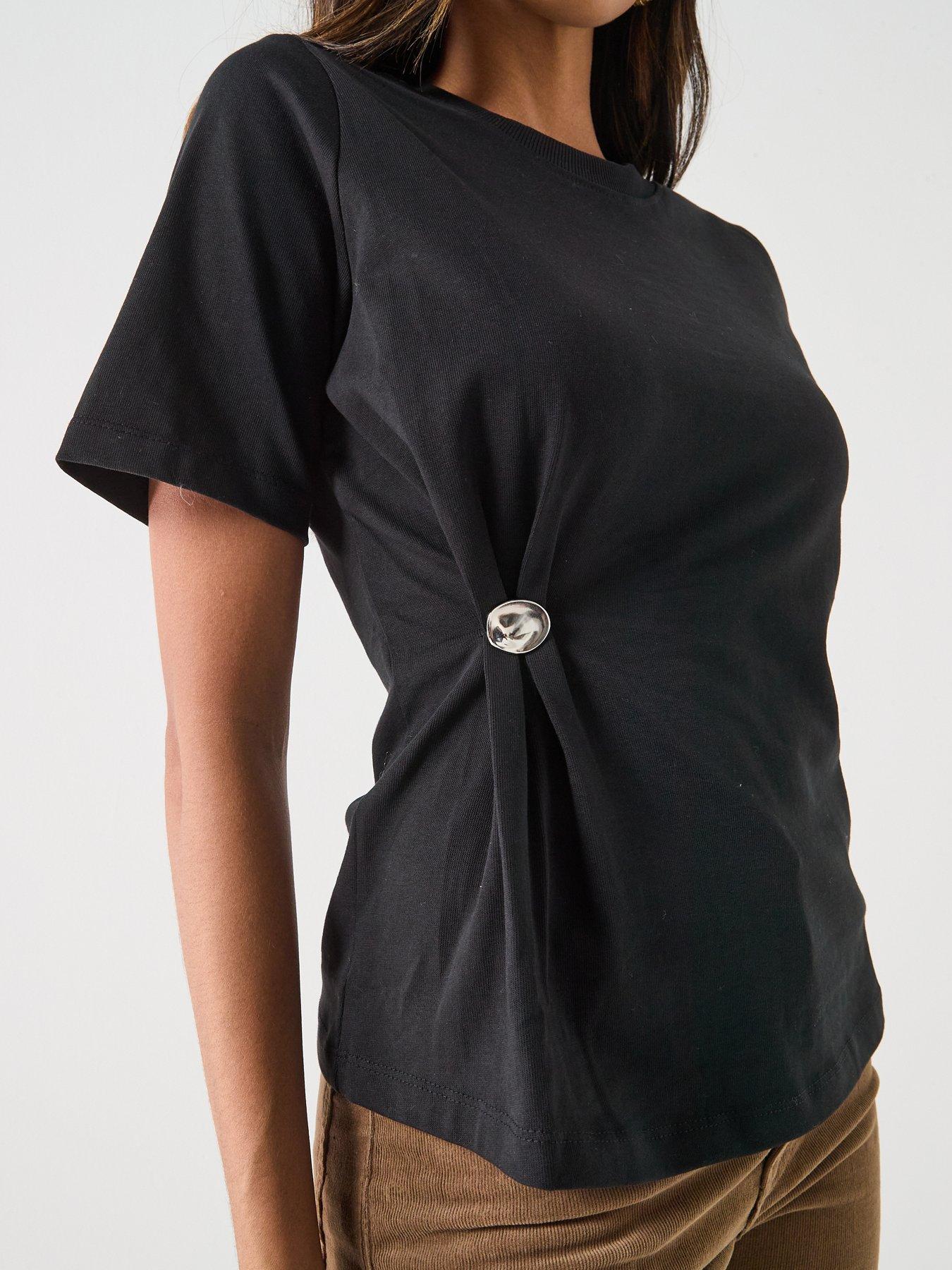 Image 5 of 5 of Only Marie Button Detail Top - Black