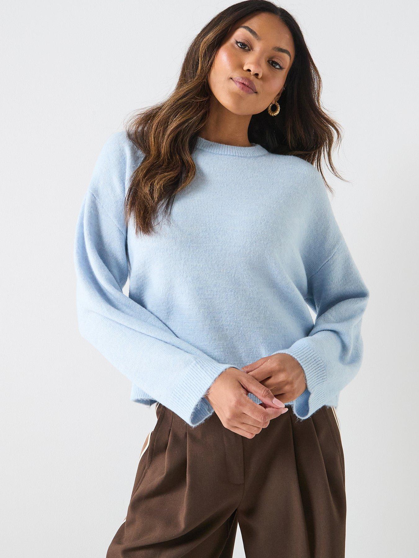 only-simoni-long-sleeve-knitted-jumper-bluefront
