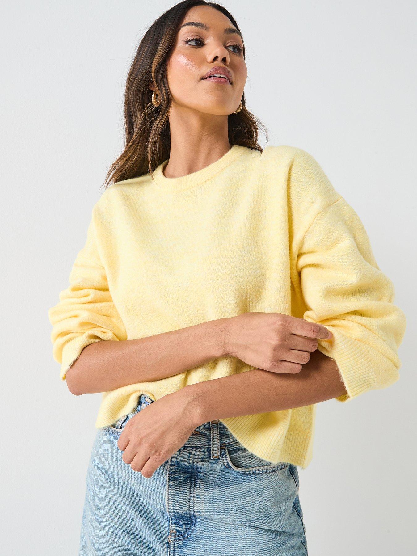 Image 1 of 6 of Only Simoni Long Sleeve Knitted Jumper - Yellow