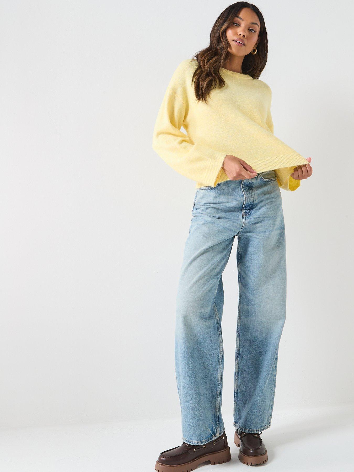 Image 3 of 6 of Only Simoni Long Sleeve Knitted Jumper - Yellow