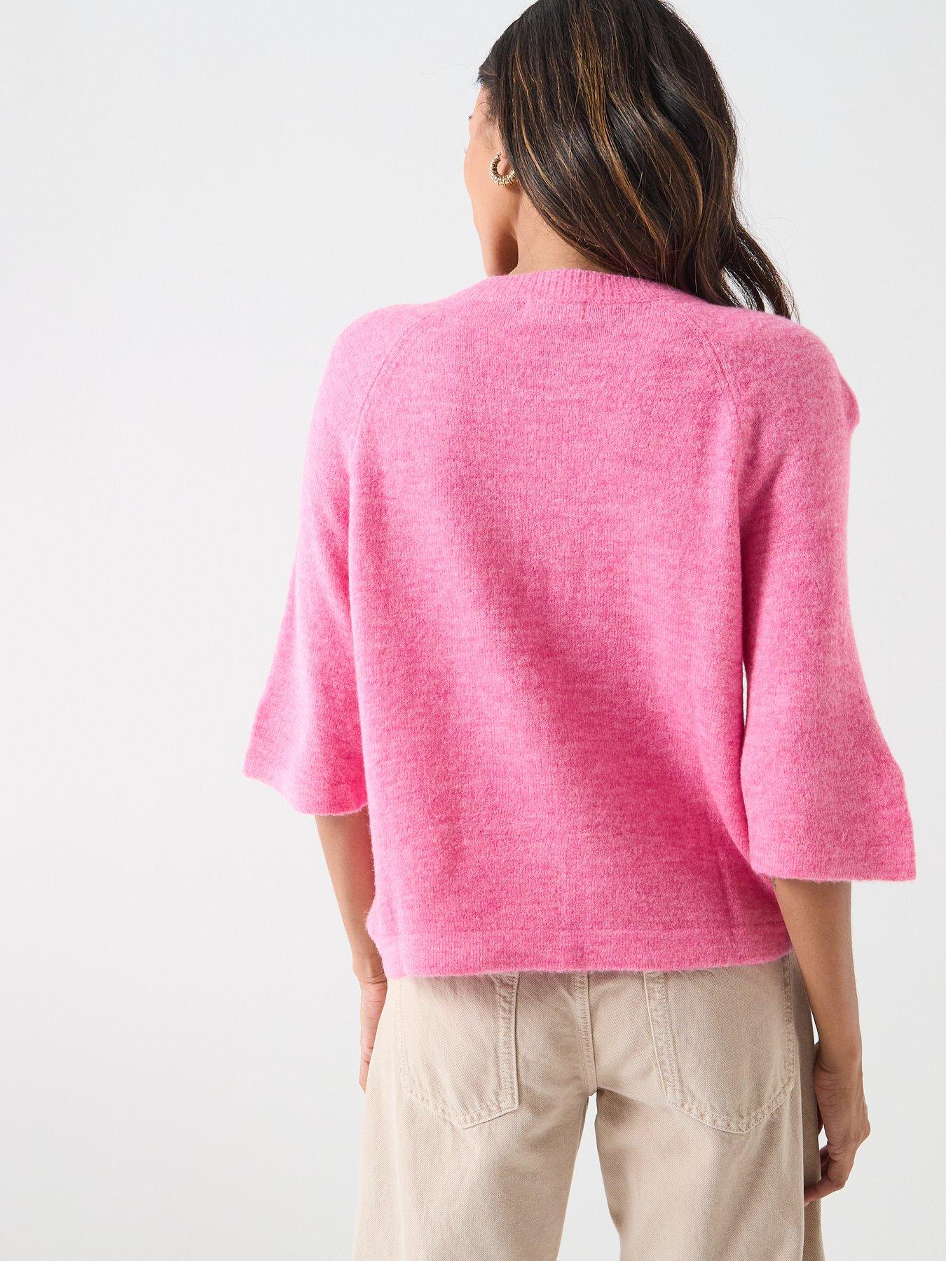 Image 2 of 5 of JDY Elanora 3/4 Length Sleeve Pullover- Pink