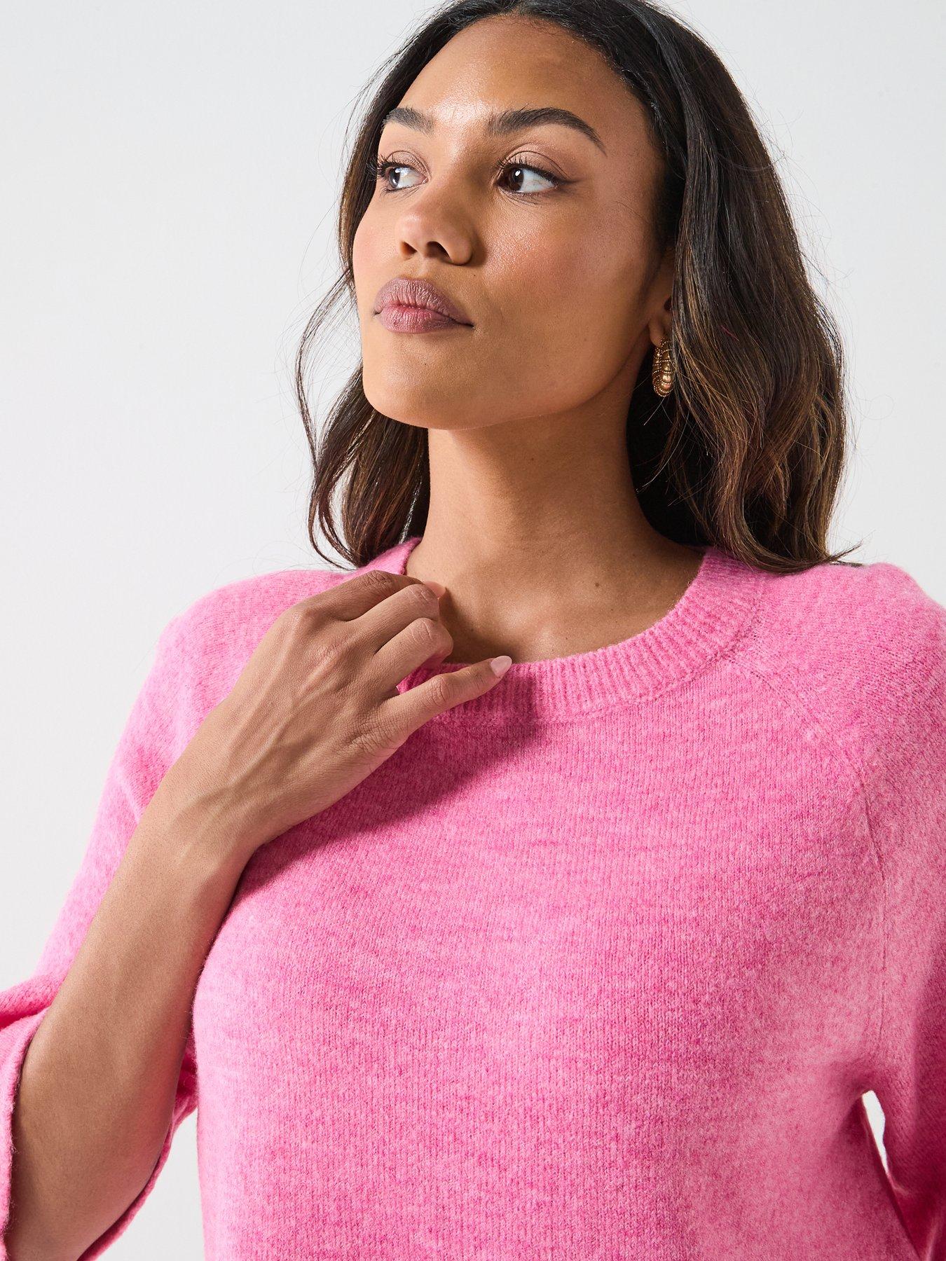 Image 4 of 5 of JDY Elanora 3/4 Length Sleeve Pullover- Pink