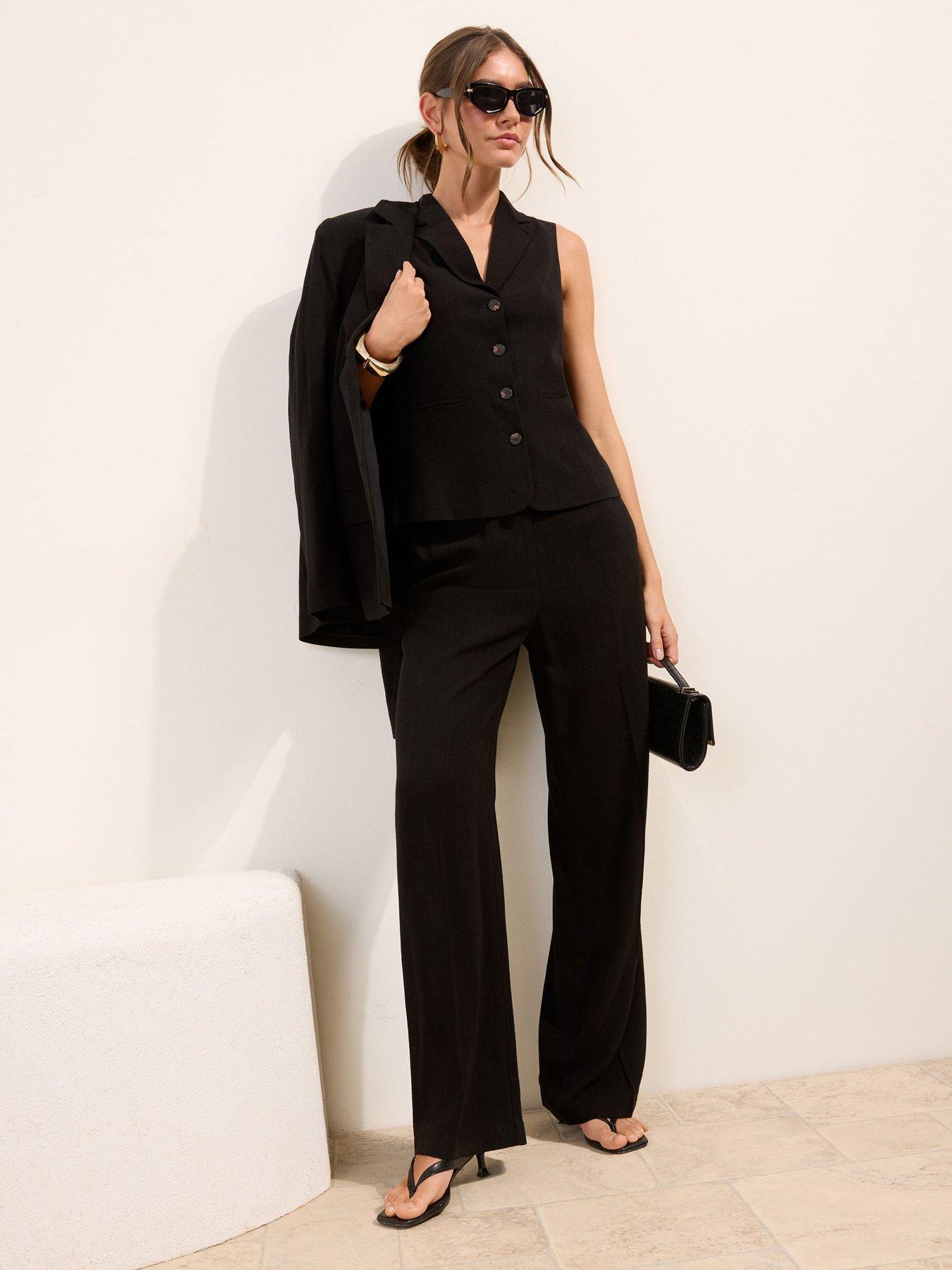 Image 5 of 5 of Friends Like These Linen Collared Waistcoat - Black