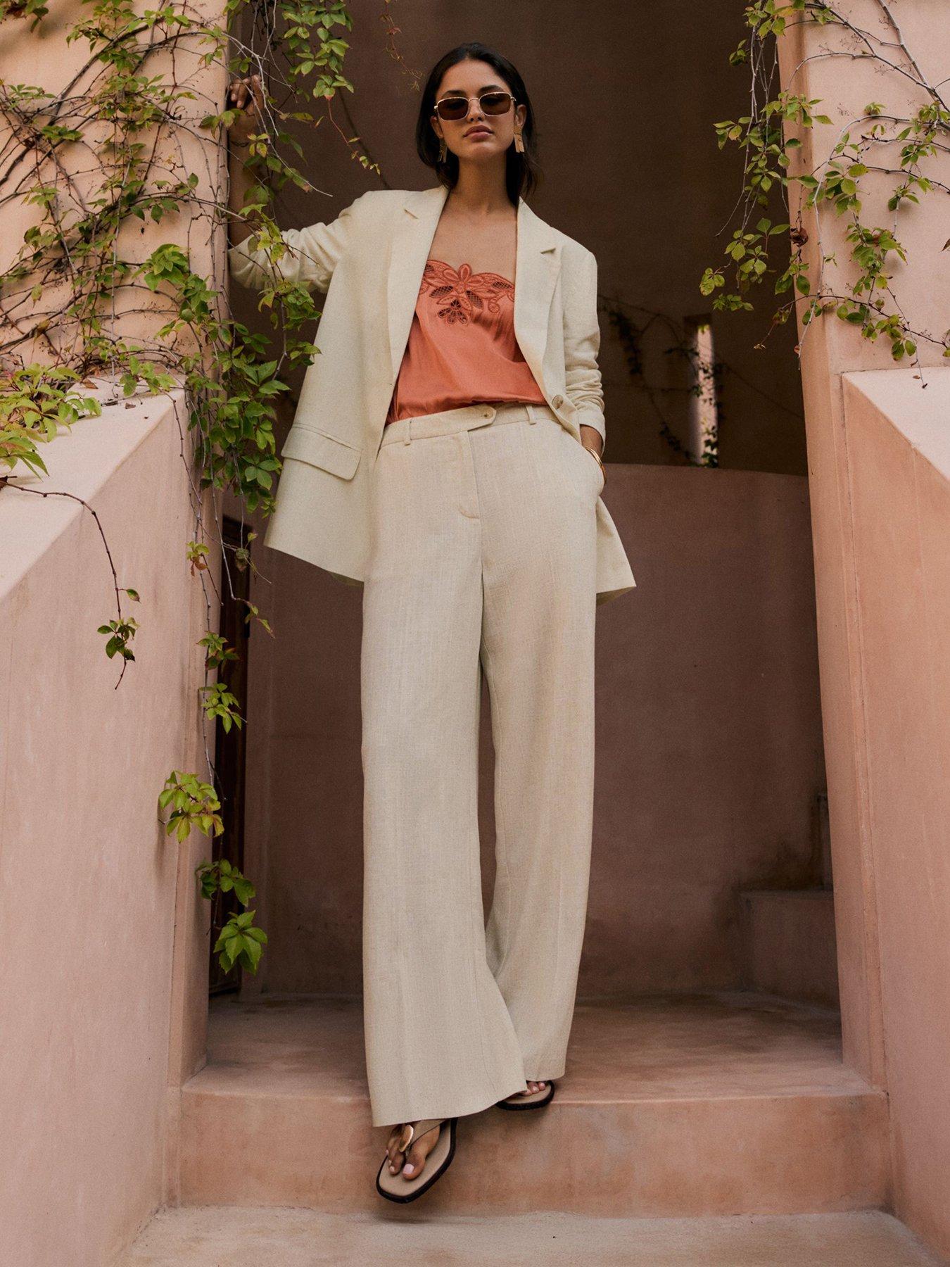 Friends Like These Linen Wide Leg Trouser - Beige